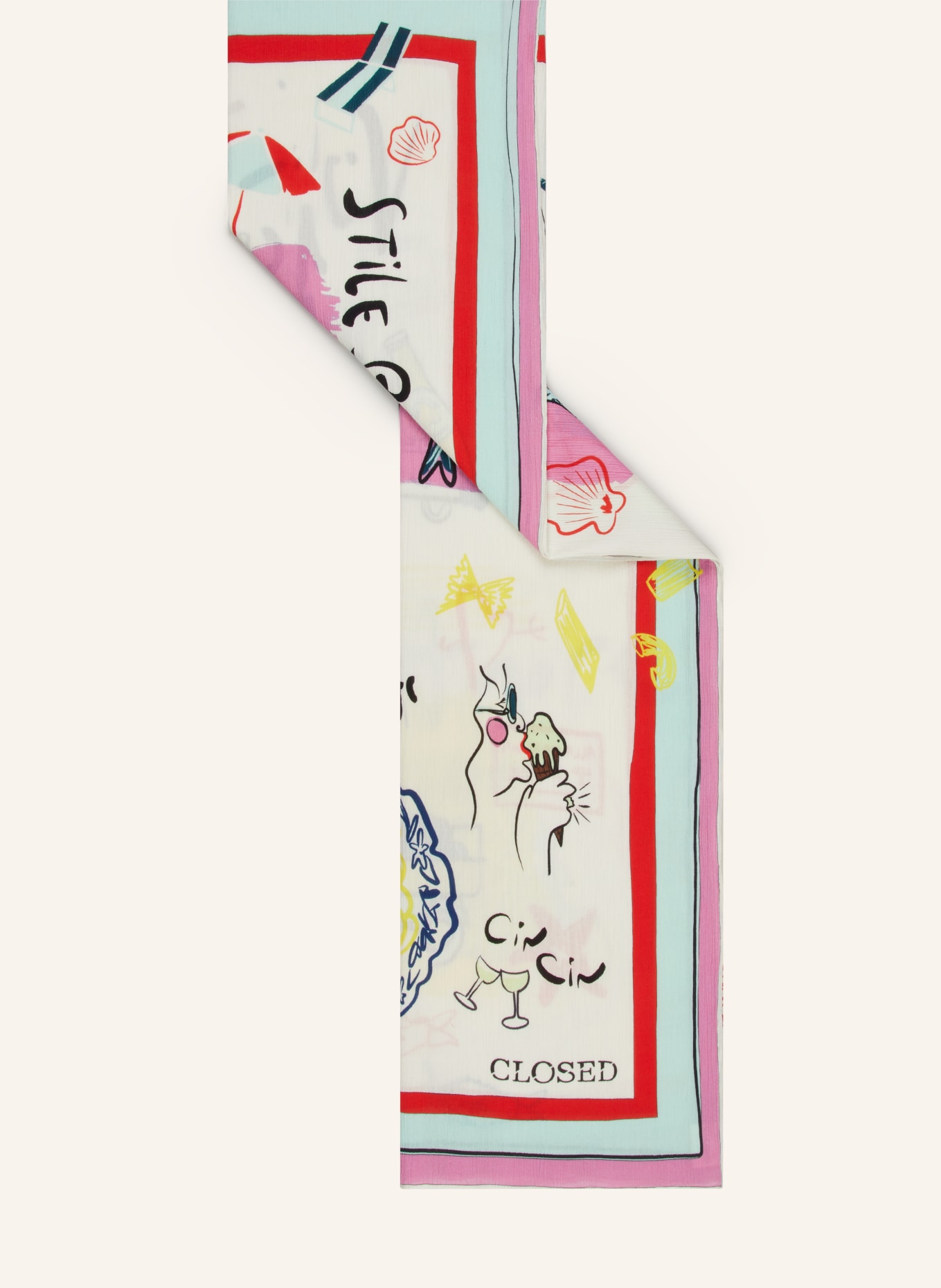 CLOSED Scarf, Color: WHITE/ YELLOW/ RED (Image 2)