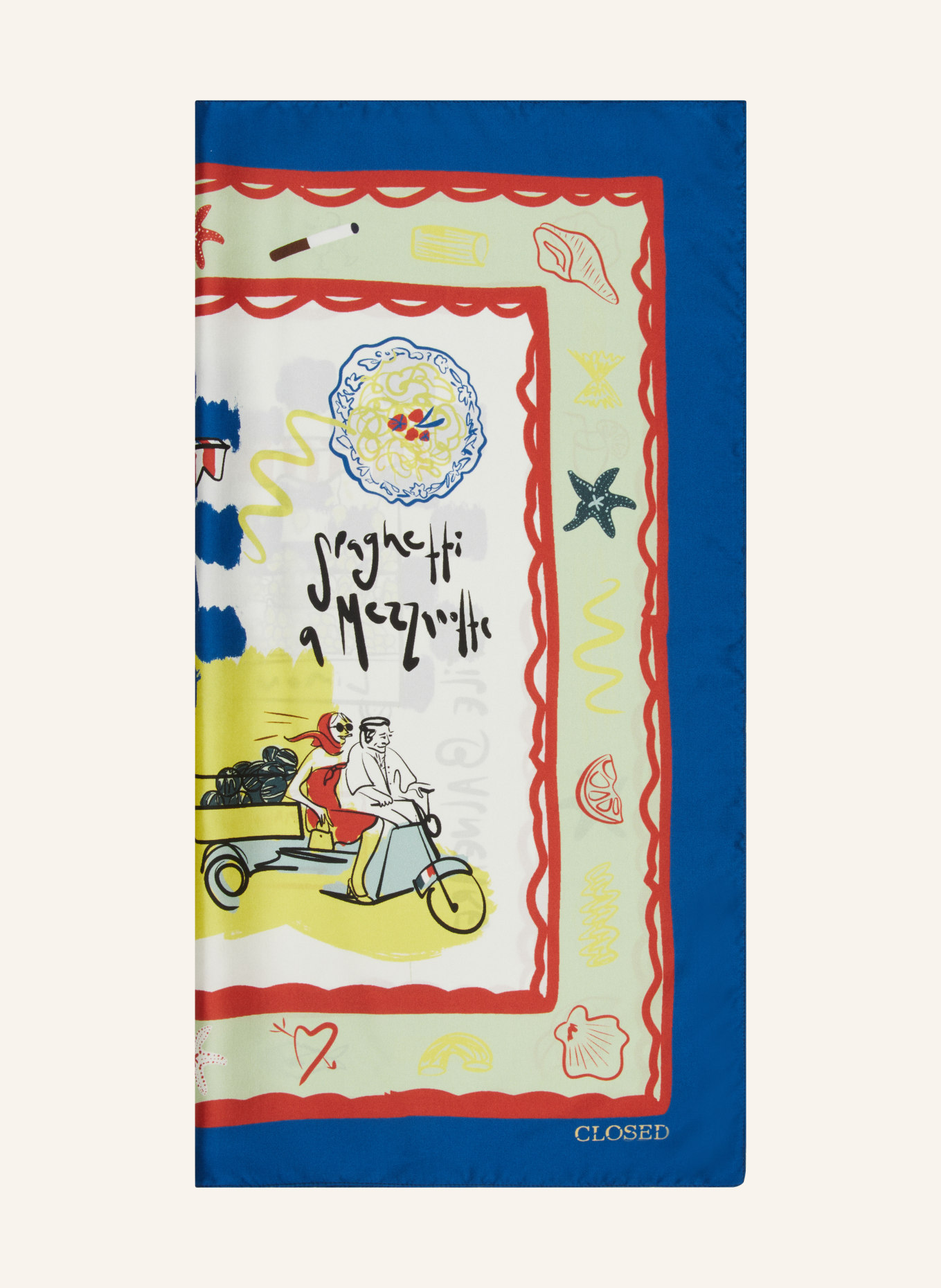 CLOSED Hedvábný šátek, Barva: BÍLÁ/ MODRÁ/ ZELENÁ (Obrázek 1)