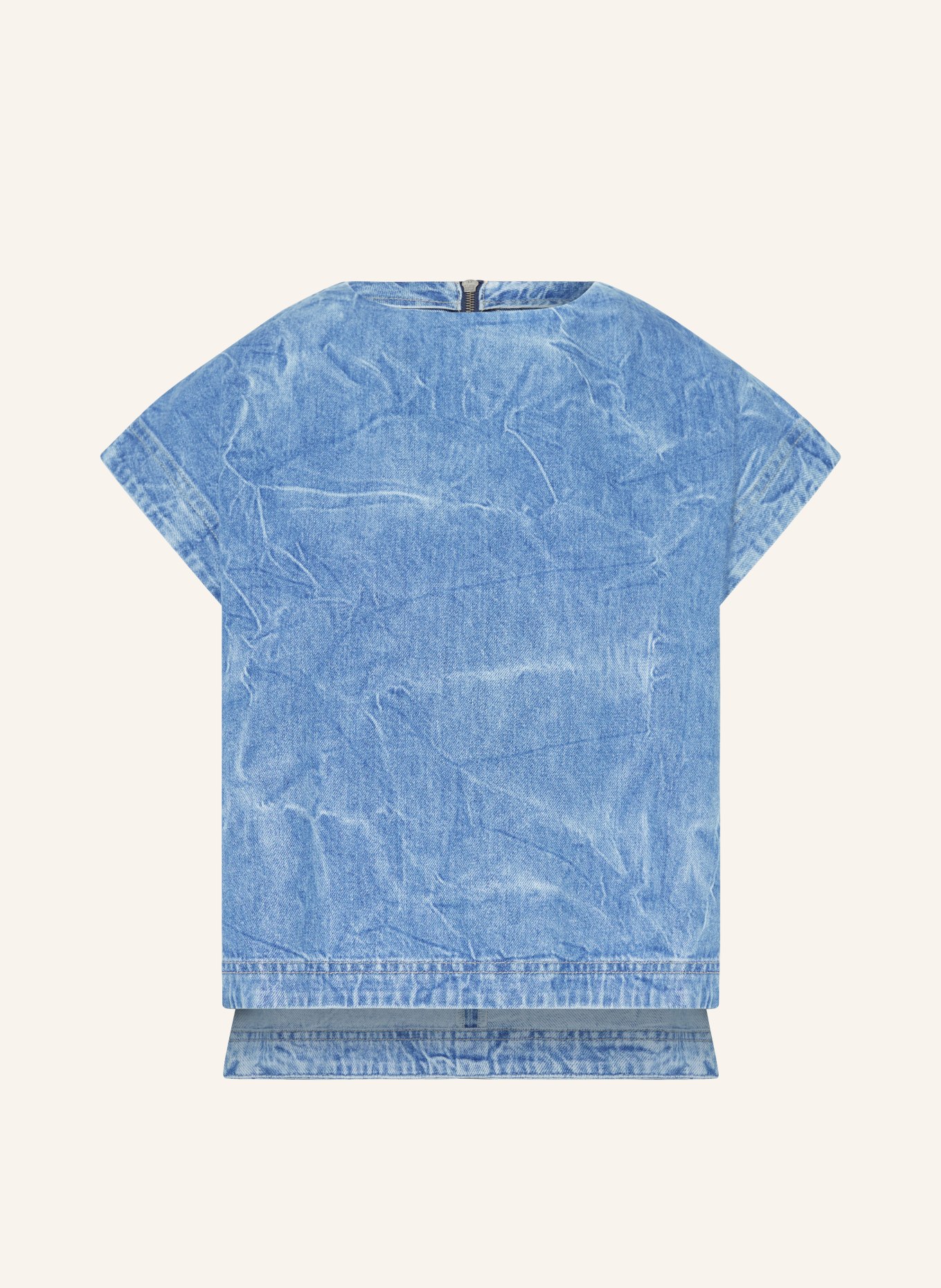 CLOSED T-shirt z materiału jeansowego, Kolor: MBL MID BLUE (Obrazek 1)