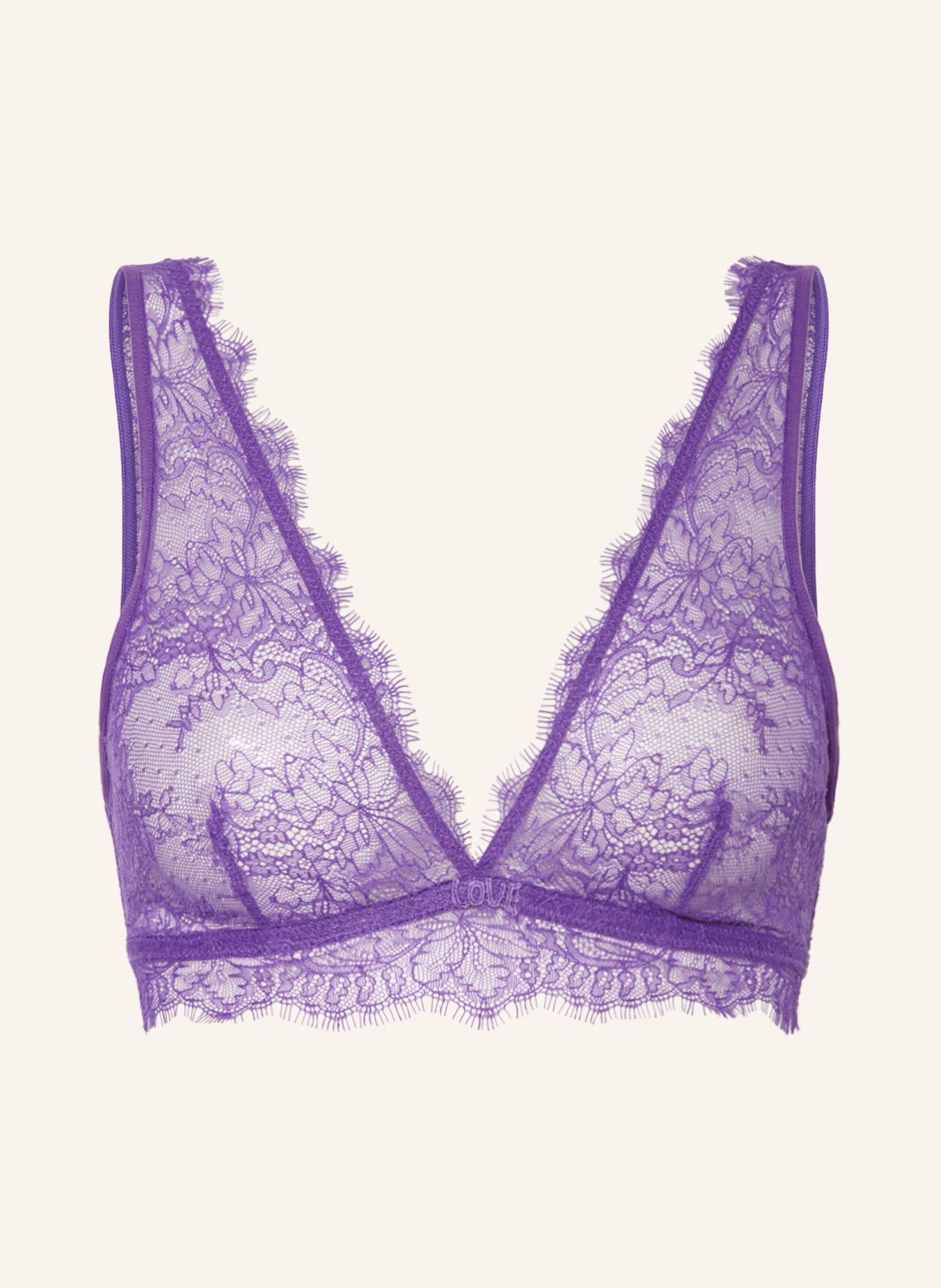 Satin-effect Lace Triangle Bralette Purple Love Stories - Women