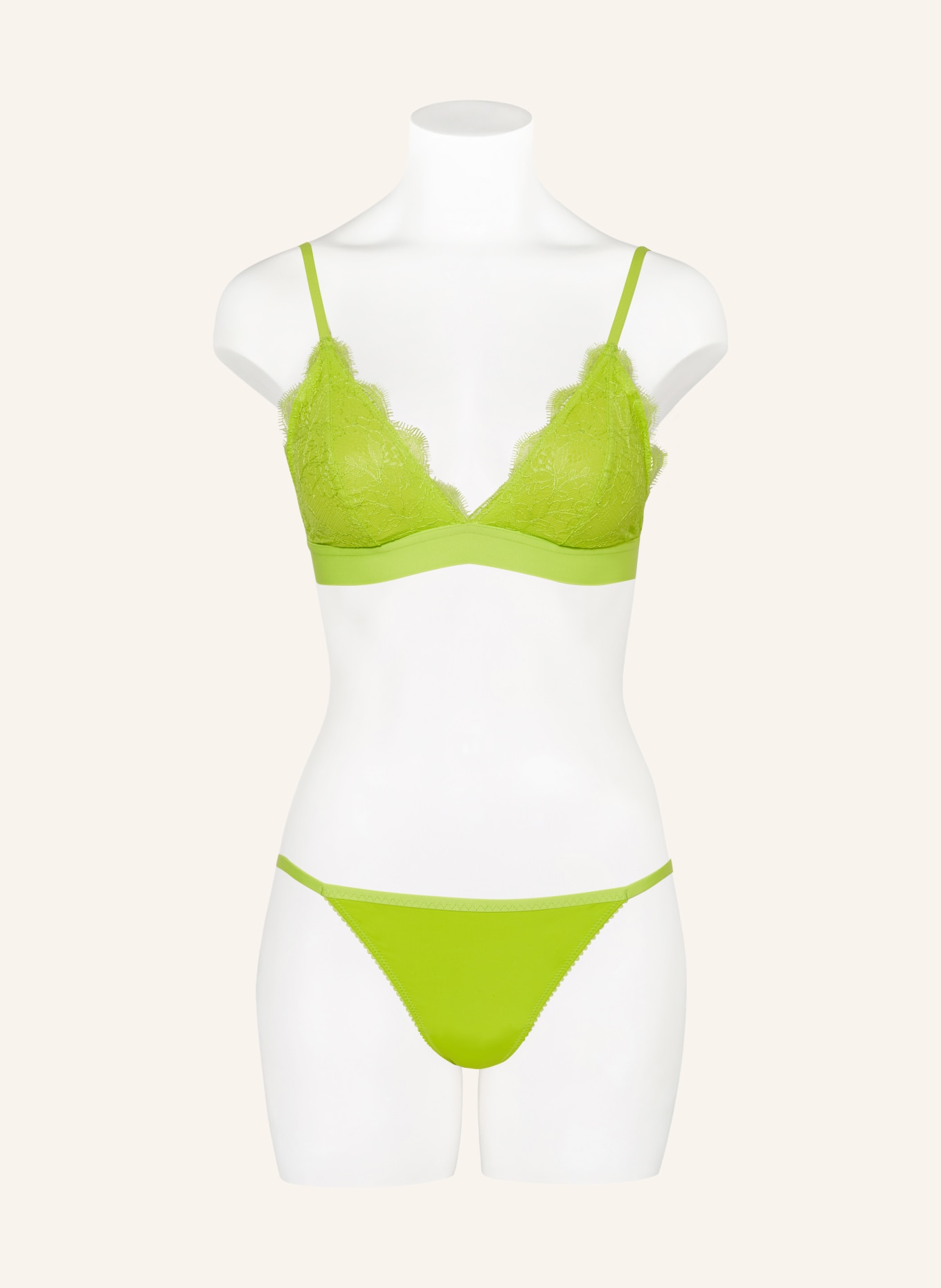 LOVE Stories Thong ROOMSERVICE made of satin, Color: NEON GREEN (Image 2)
