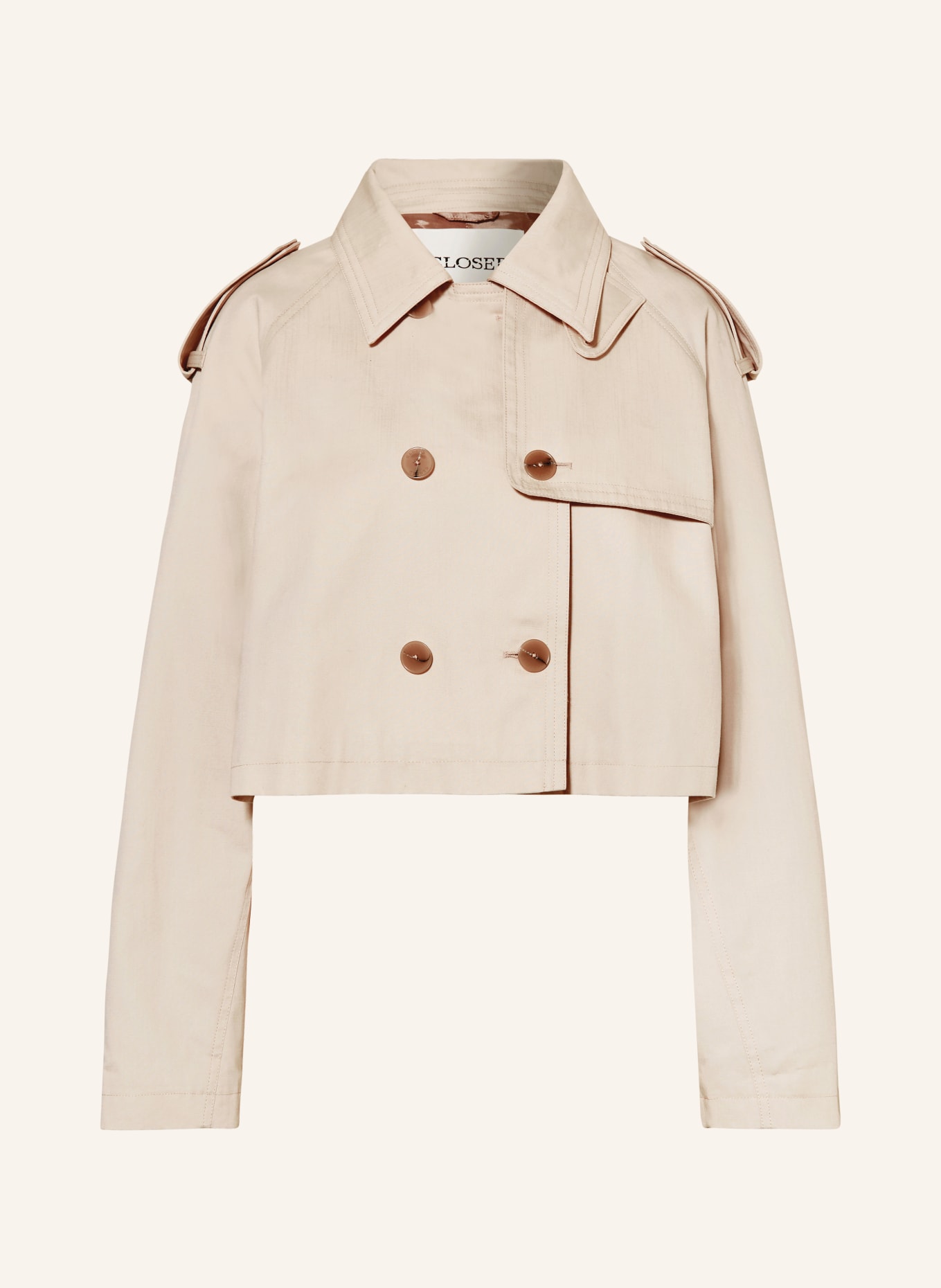 CLOSED Cropped trench coat in light brown