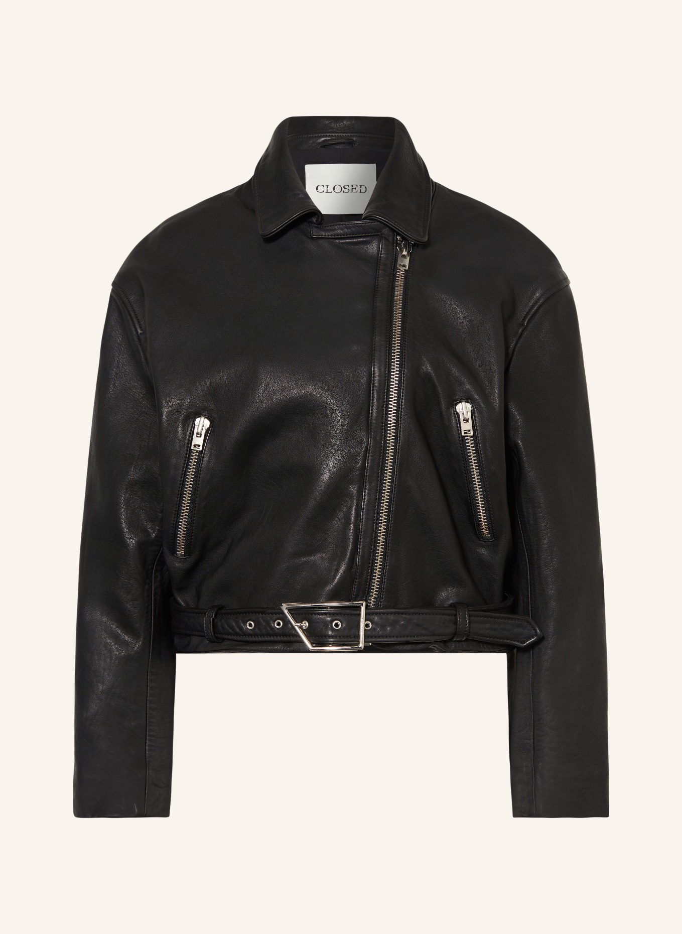 CLOSED Leather jacket, Color: BLACK (Image 1)