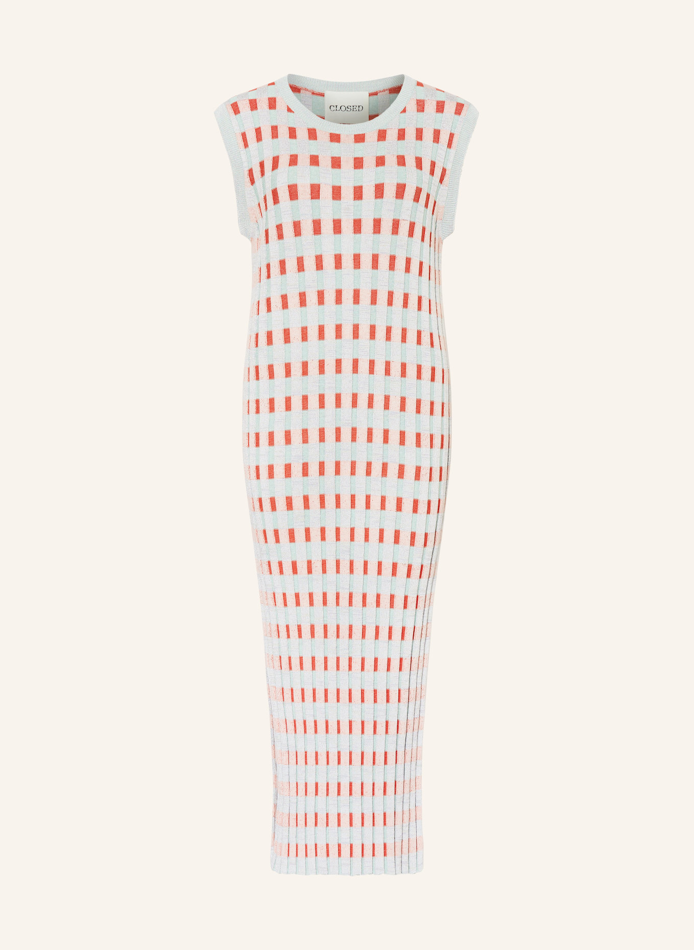 CLOSED Knit dress, Color: LIGHT GREEN/ RED (Image 1)