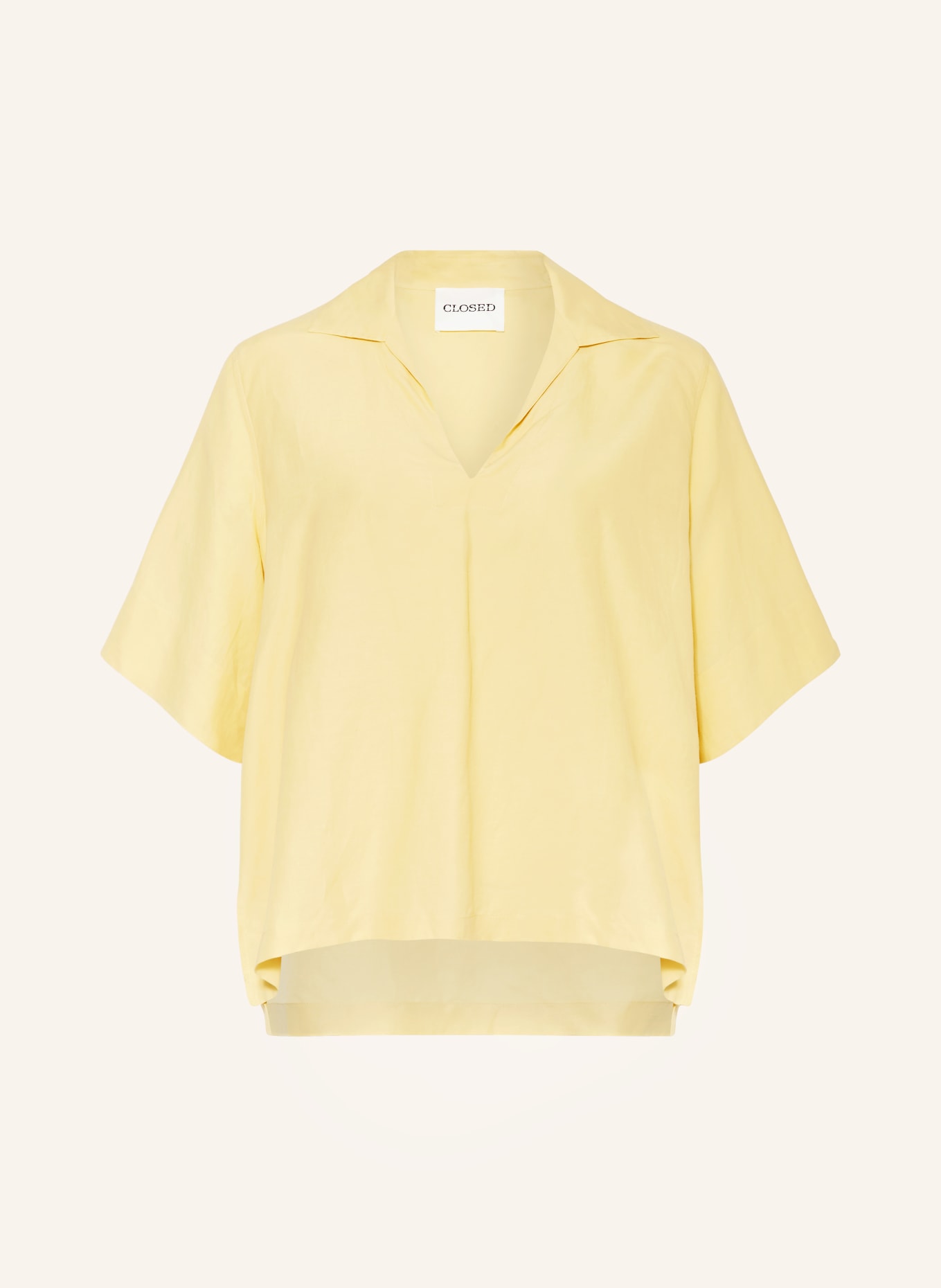CLOSED T-shirt with linen, Color: LIGHT YELLOW (Image 1)
