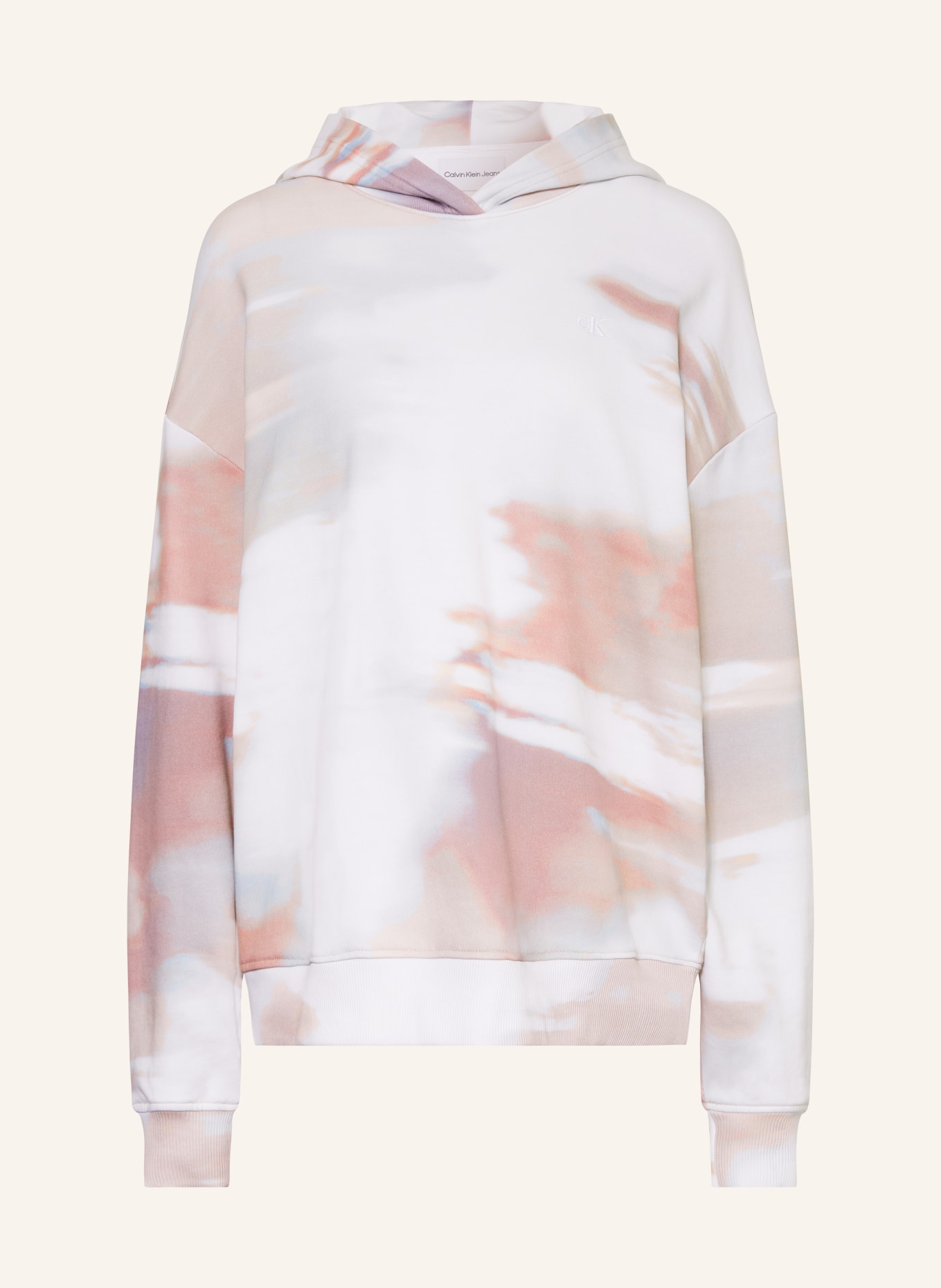 Calvin Klein Jeans Oversized hoodie, Color: WHITE/ DUSKY PINK/ MINT (Image 1)