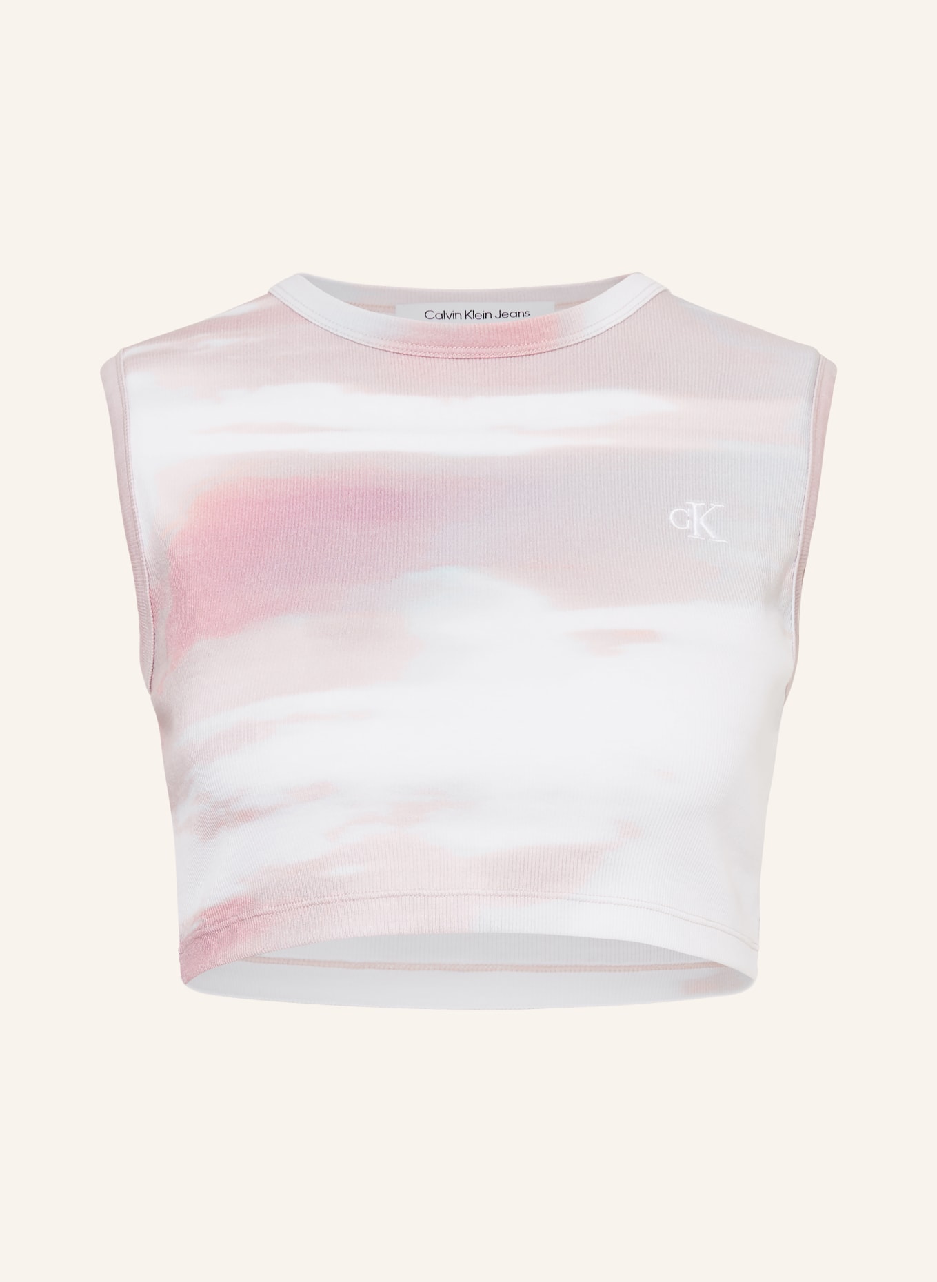 Calvin Klein Jeans Cropped top, Color: WHITE/ DUSKY PINK/ MINT (Image 1)