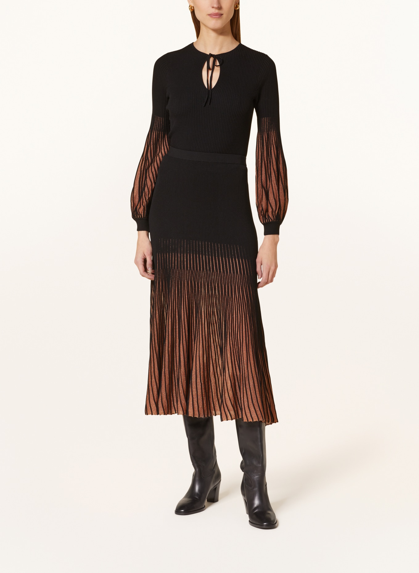 ULLA JOHNSON Sweater LENORA with glitter thread in black cognac