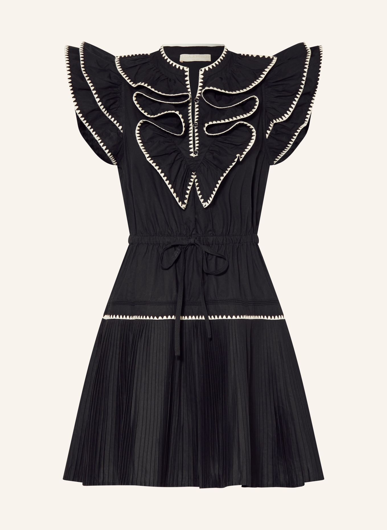 ULLA JOHNSON Pleated dress ATHENE, Color: BLACK (Image 1)