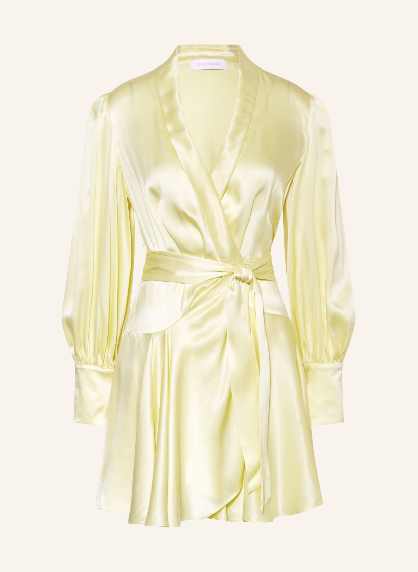 ZIMMERMANN Wrap dress made of silk, Color: LIGHT YELLOW (Image 1)