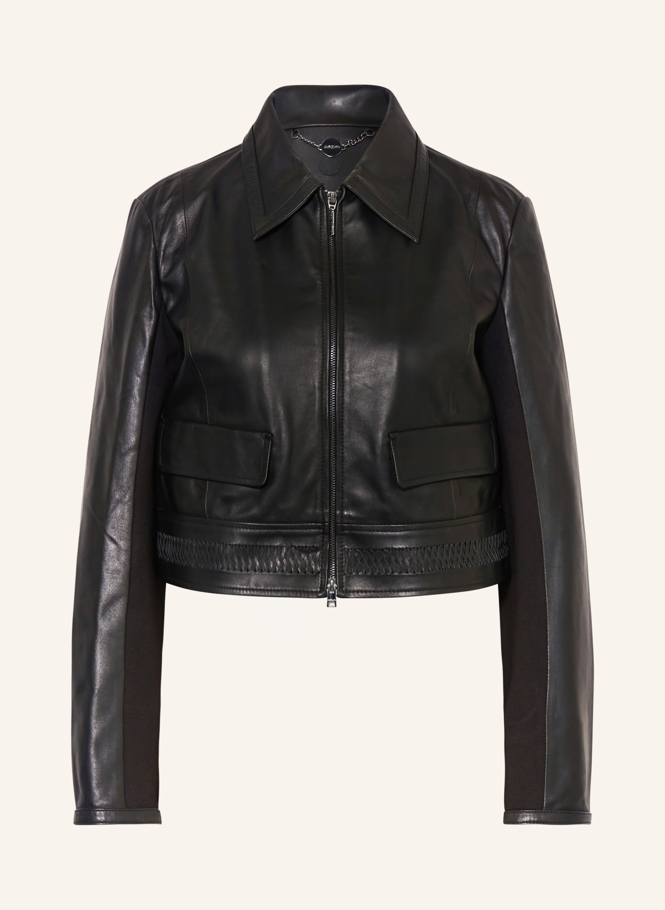 MARC CAIN Leather jacket, Color: BLACK (Image 1)