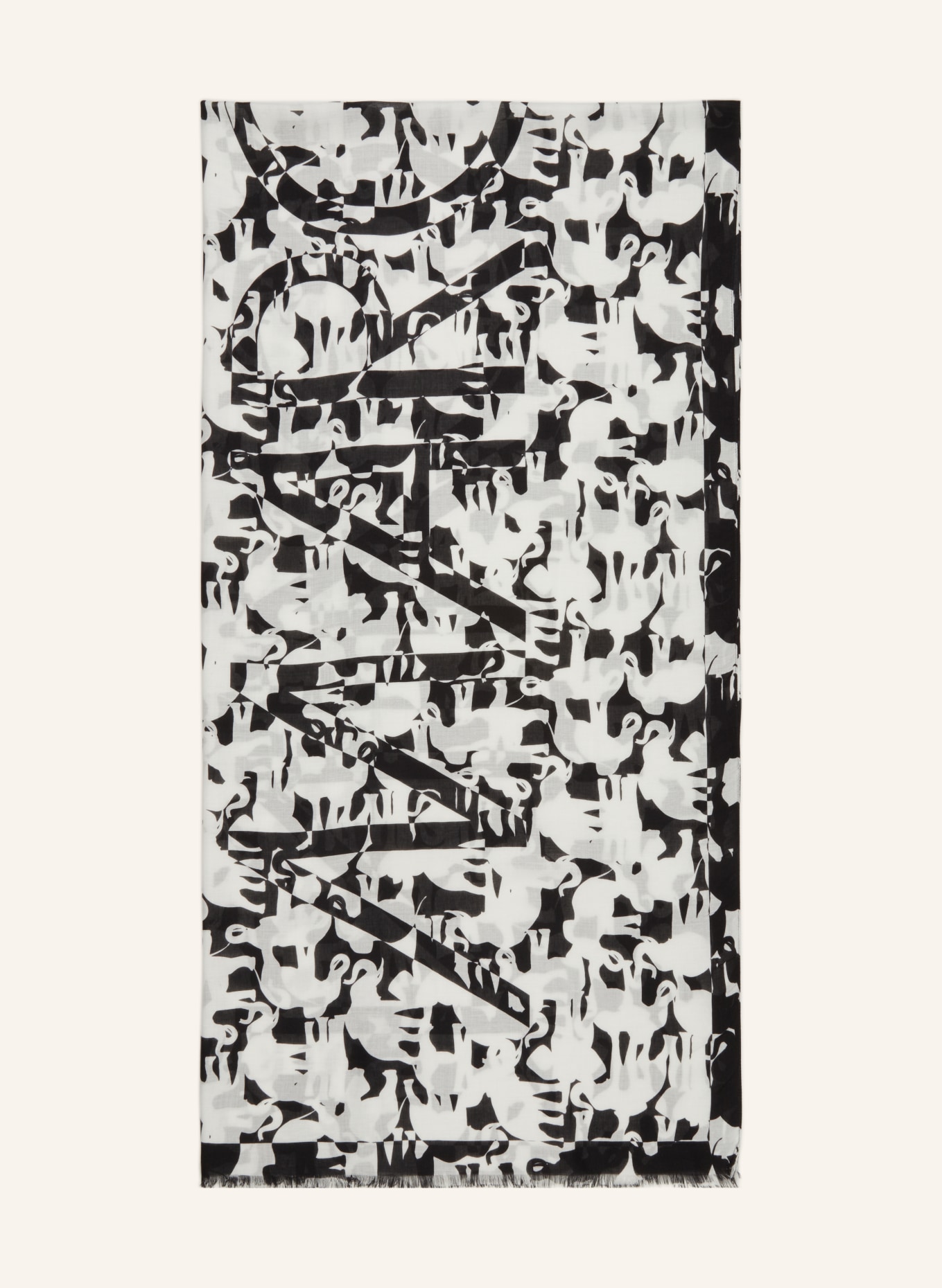 MARC CAIN Scarf, Color: 190 white and black (Image 1)