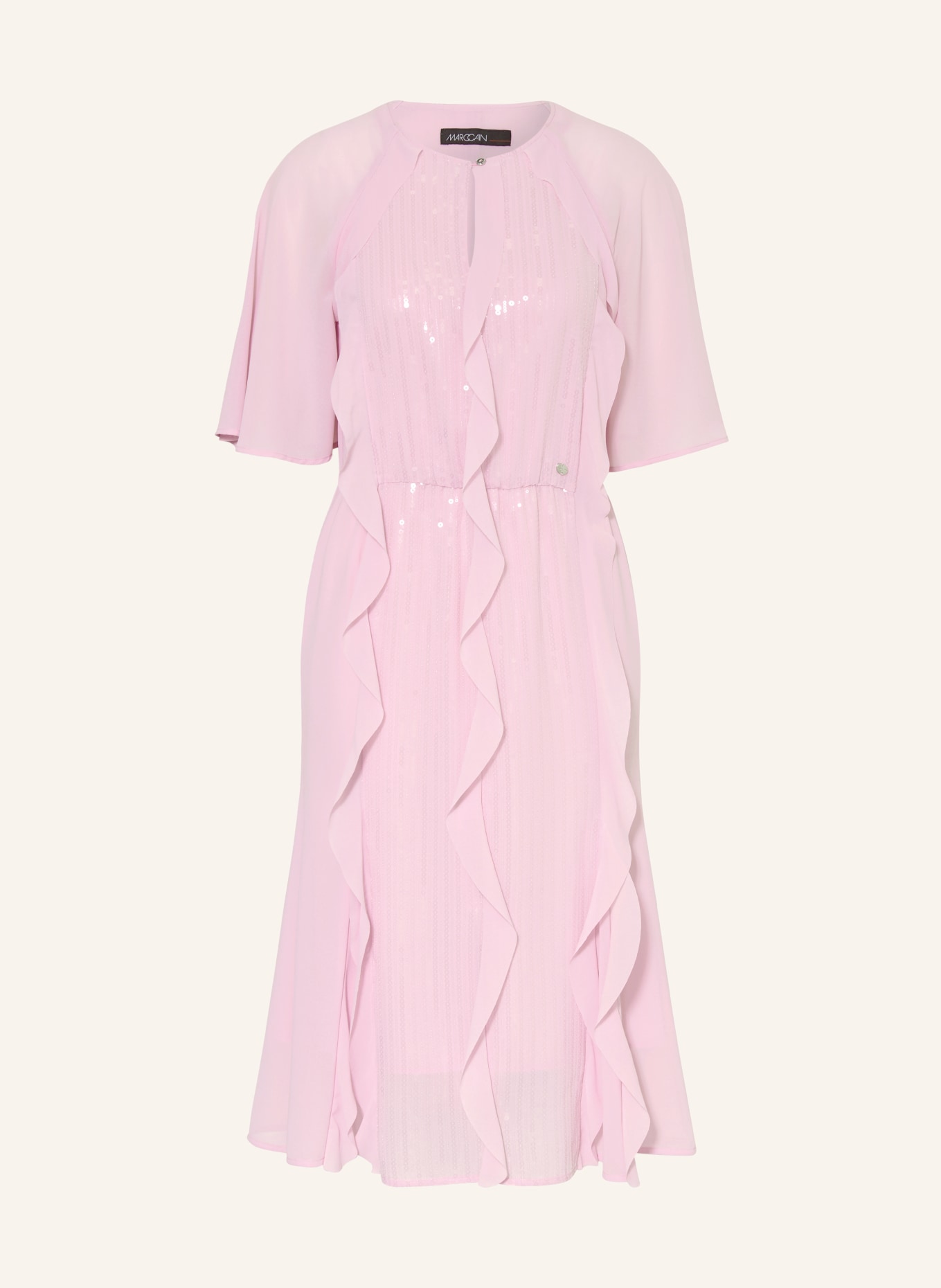 MARC CAIN Kleid mit Pailletten und Volants, Farbe: 709 pink lavender (Bild 1)