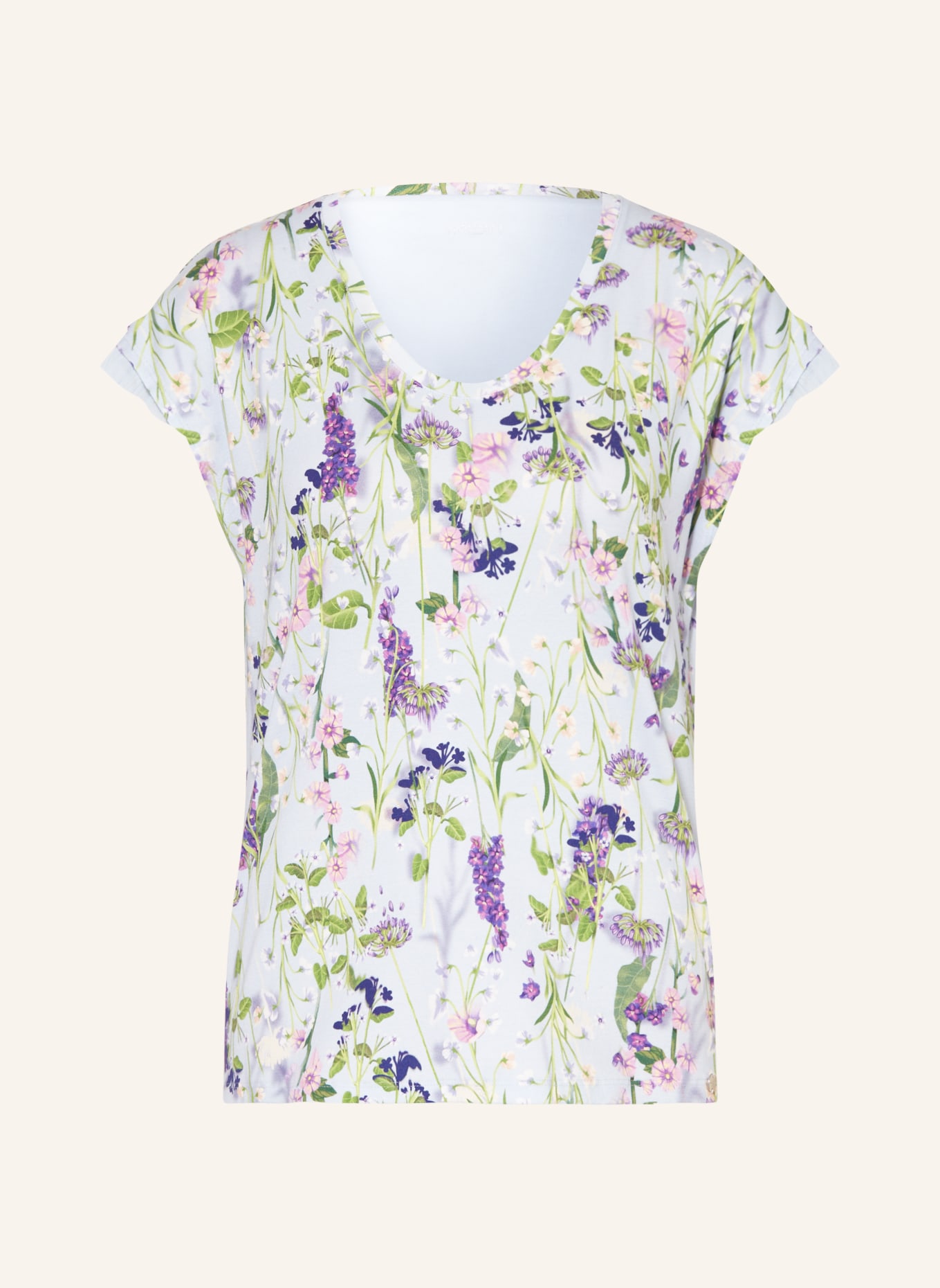 MARC CAIN T-shirt with ruffles, Color: 320 soft summer sky (Image 1)