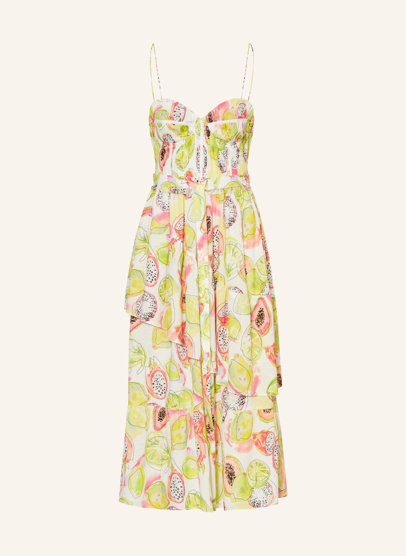MARC CAIN Sukienka z plisami, Kolor: 420 pale lemon (Obrazek 1)