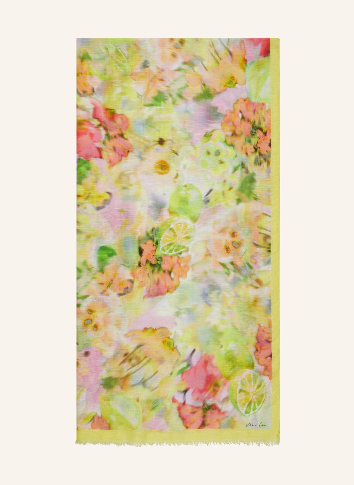 MARC CAIN Schal mit Leinen, Farbe: 420 pale lemon (Bild 1)
