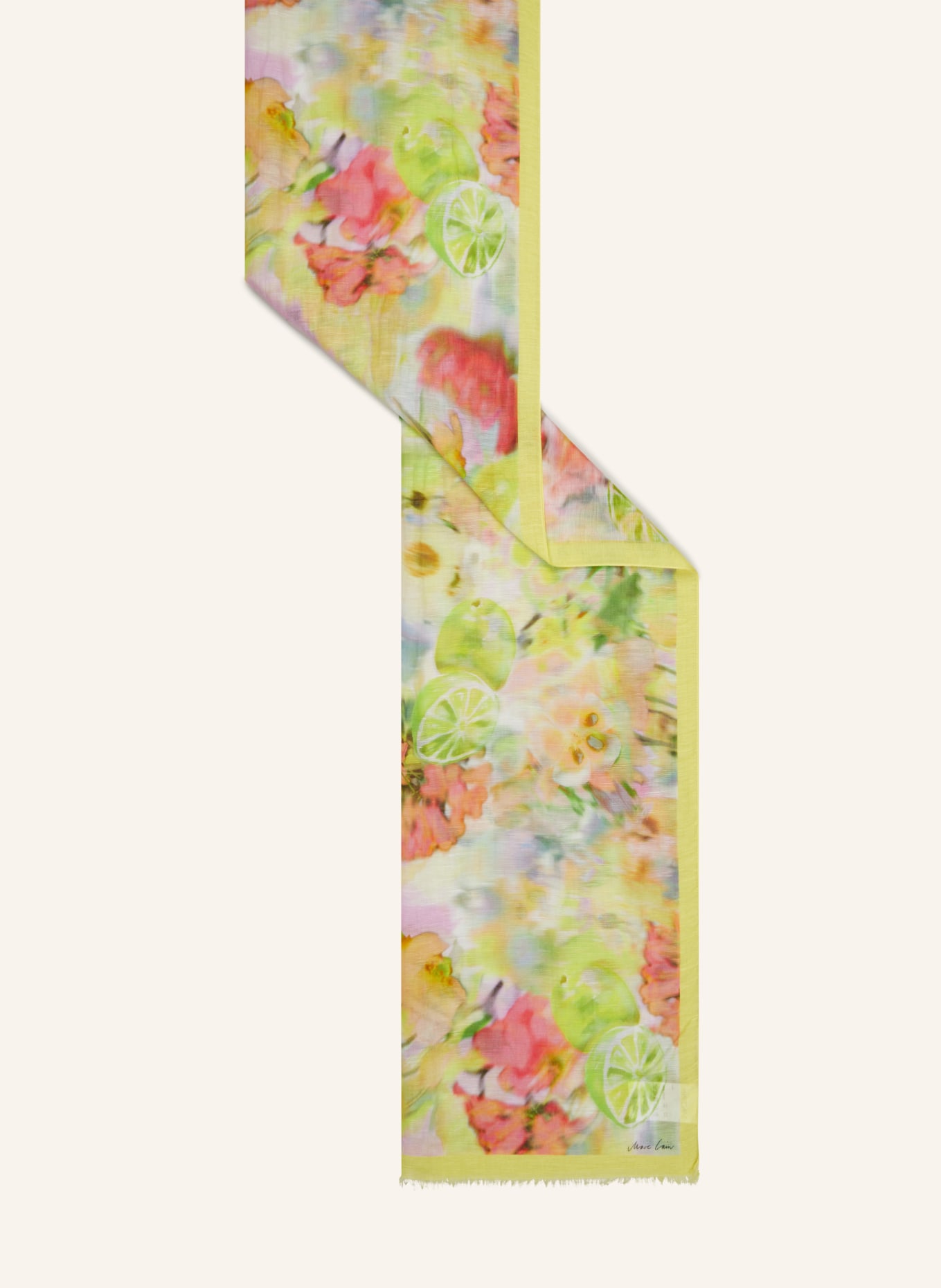 MARC CAIN Schal mit Leinen, Farbe: 420 pale lemon (Bild 2)
