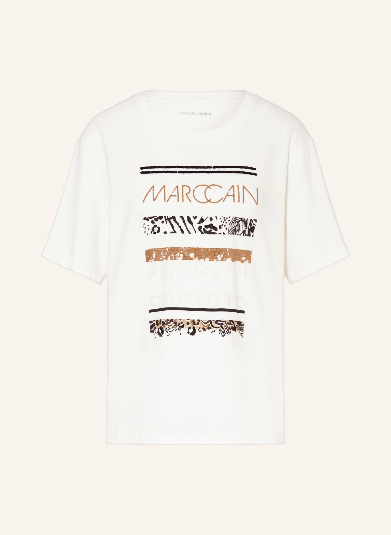 MARC CAIN T-Shirt mit Pailletten, Farbe: 110 off (Bild 1)