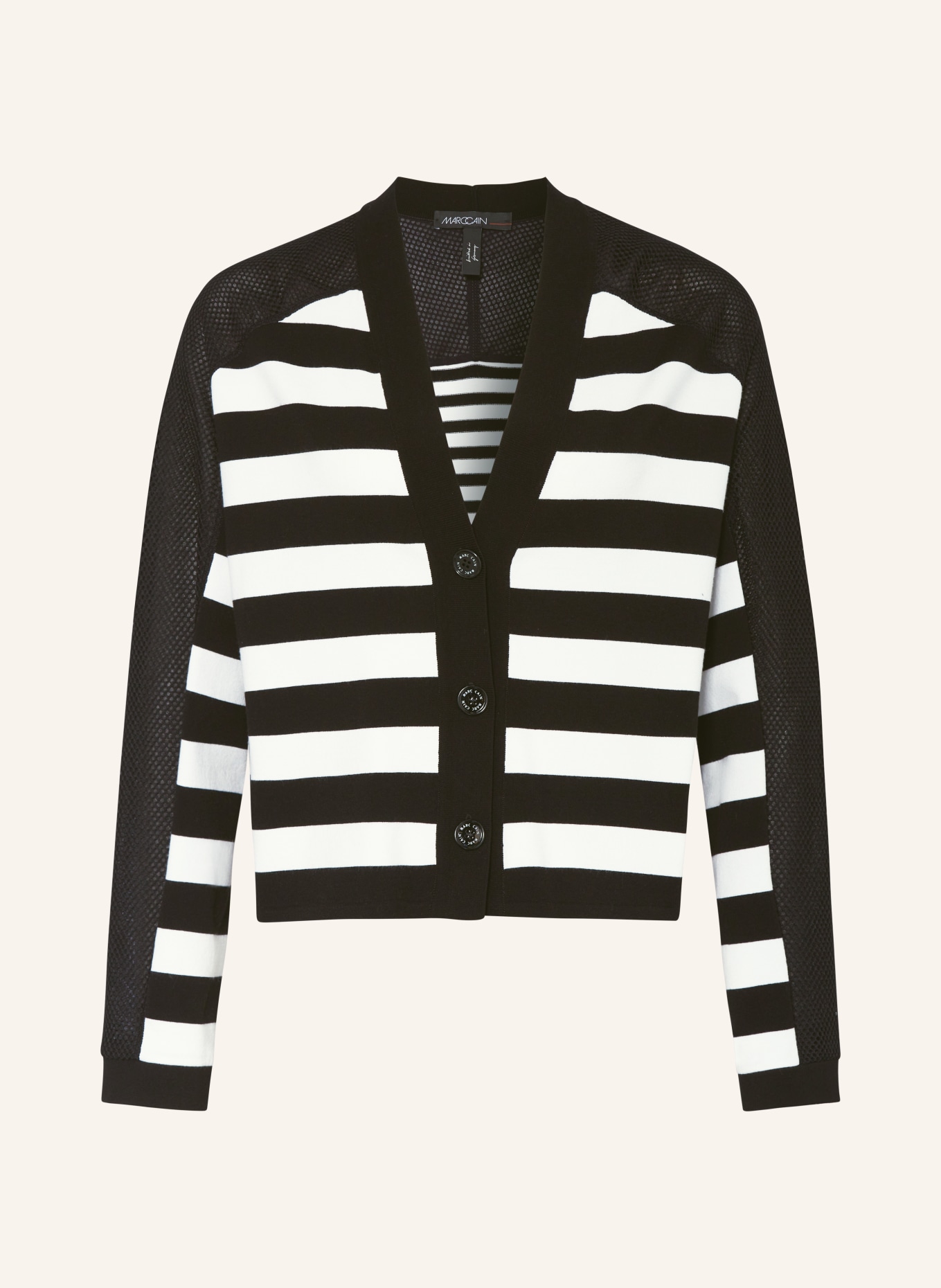 MARC CAIN Cardigan, Color: 190 white and black (Image 1)