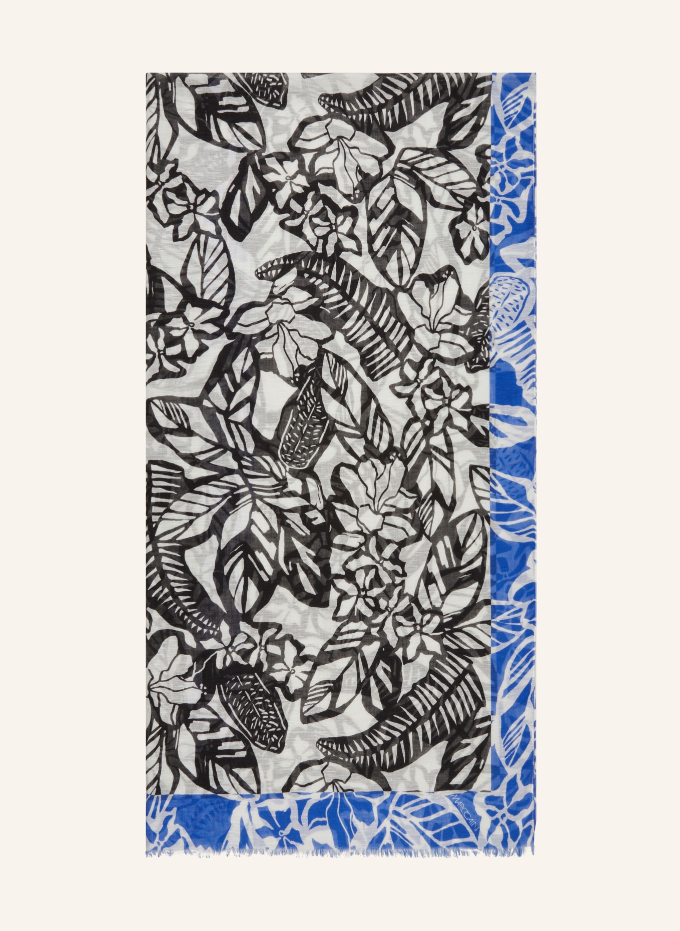 MARC CAIN Schal mit Leinen, Farbe: 190 white and black (Bild 1)