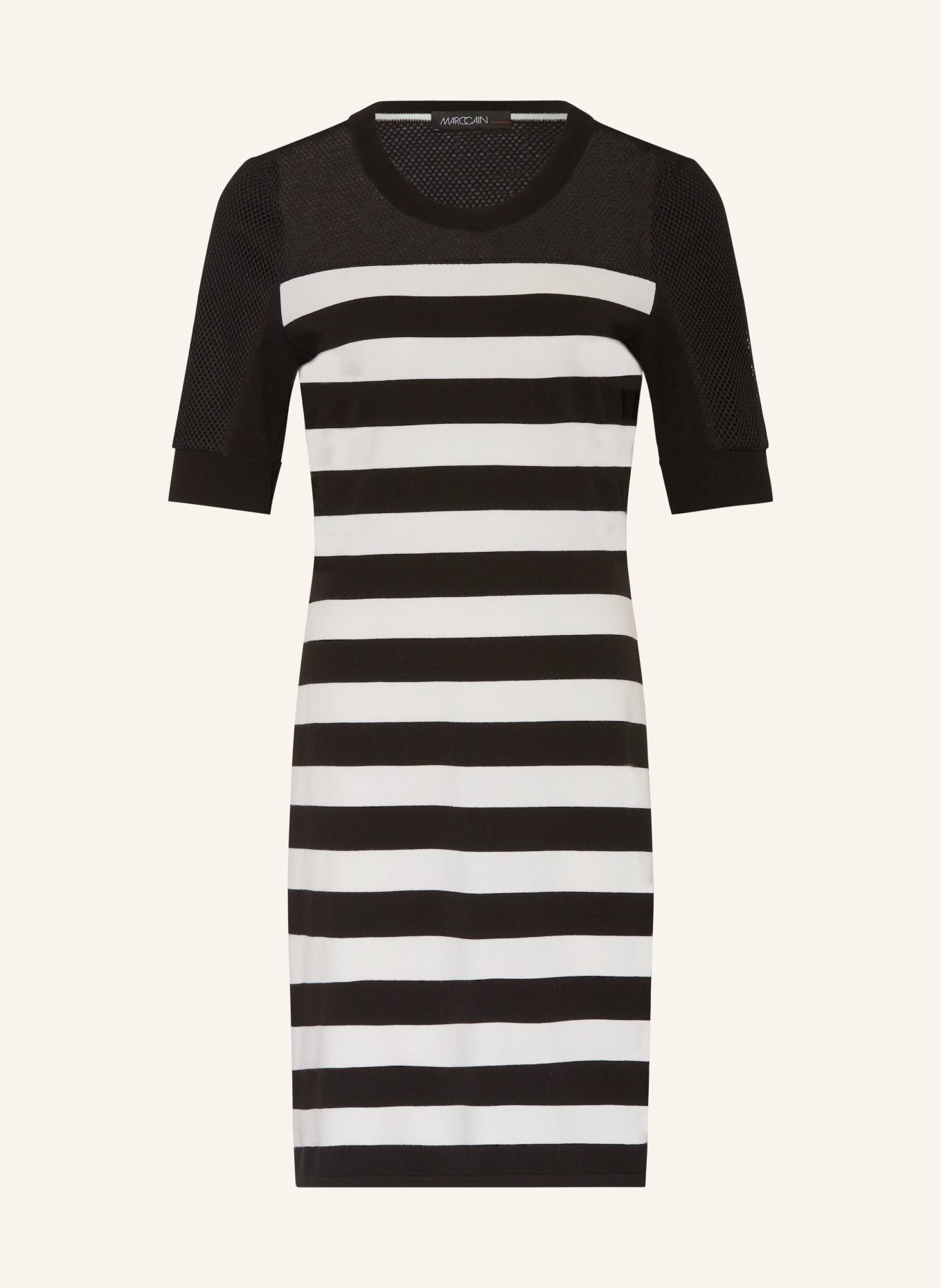 MARC CAIN Pletené šaty, Barva: 190 white and black (Obrázek 1)