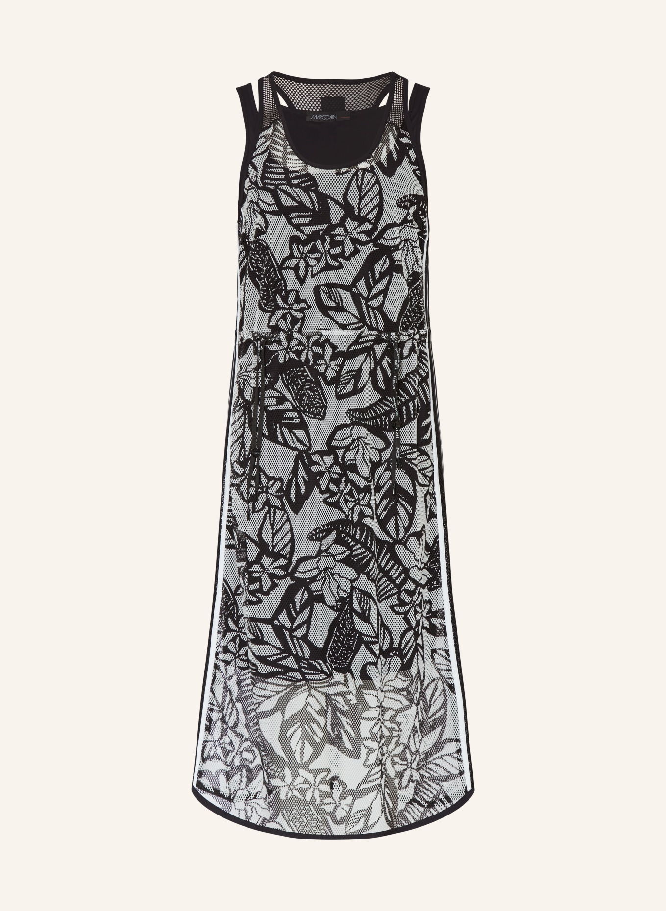 MARC CAIN Sukienka z siateczki, Kolor: 910 black and white (Obrazek 1)