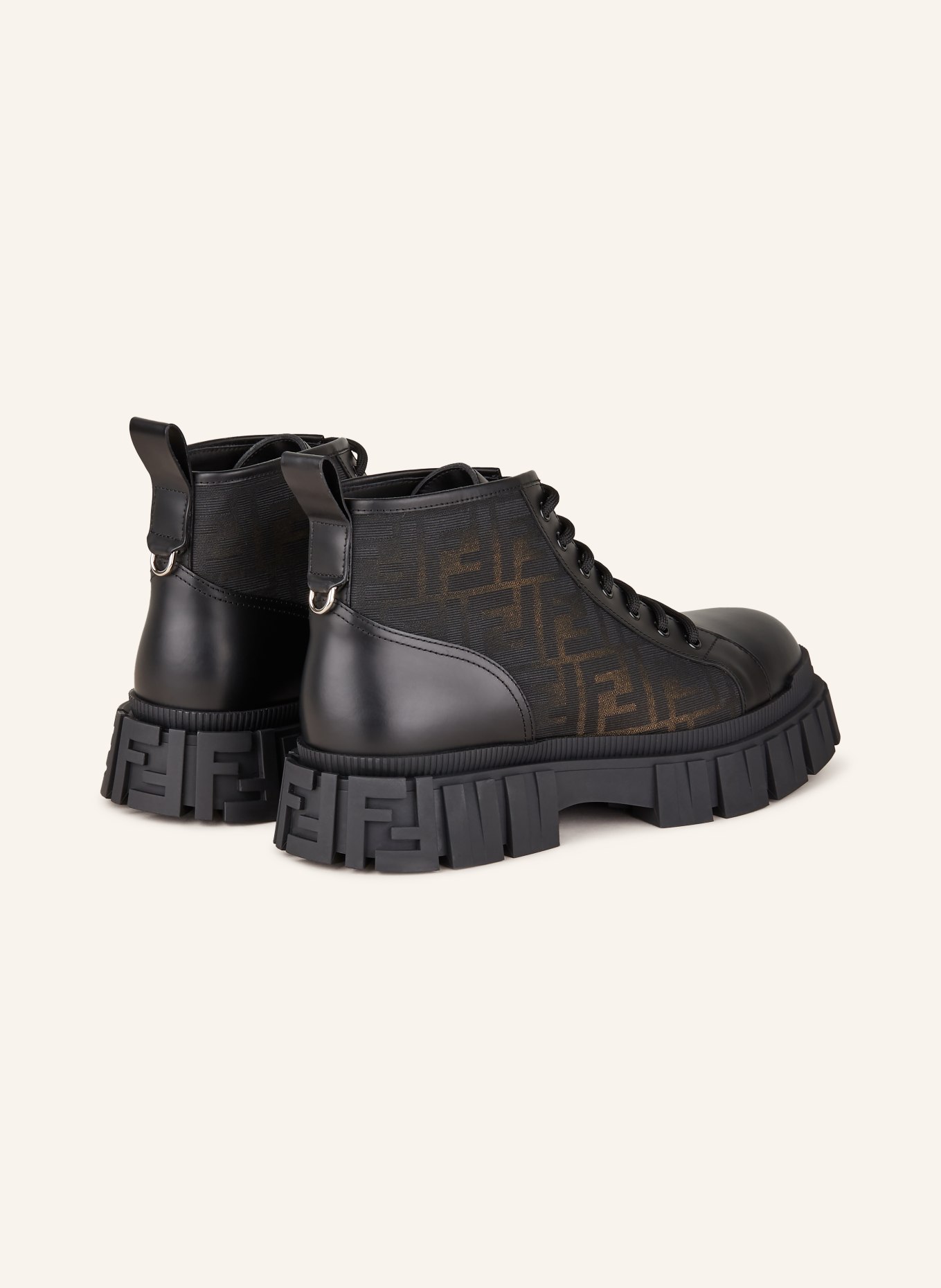 FENDI Lace-up boots, Color: BLACK/ OLIVE (Image 2)