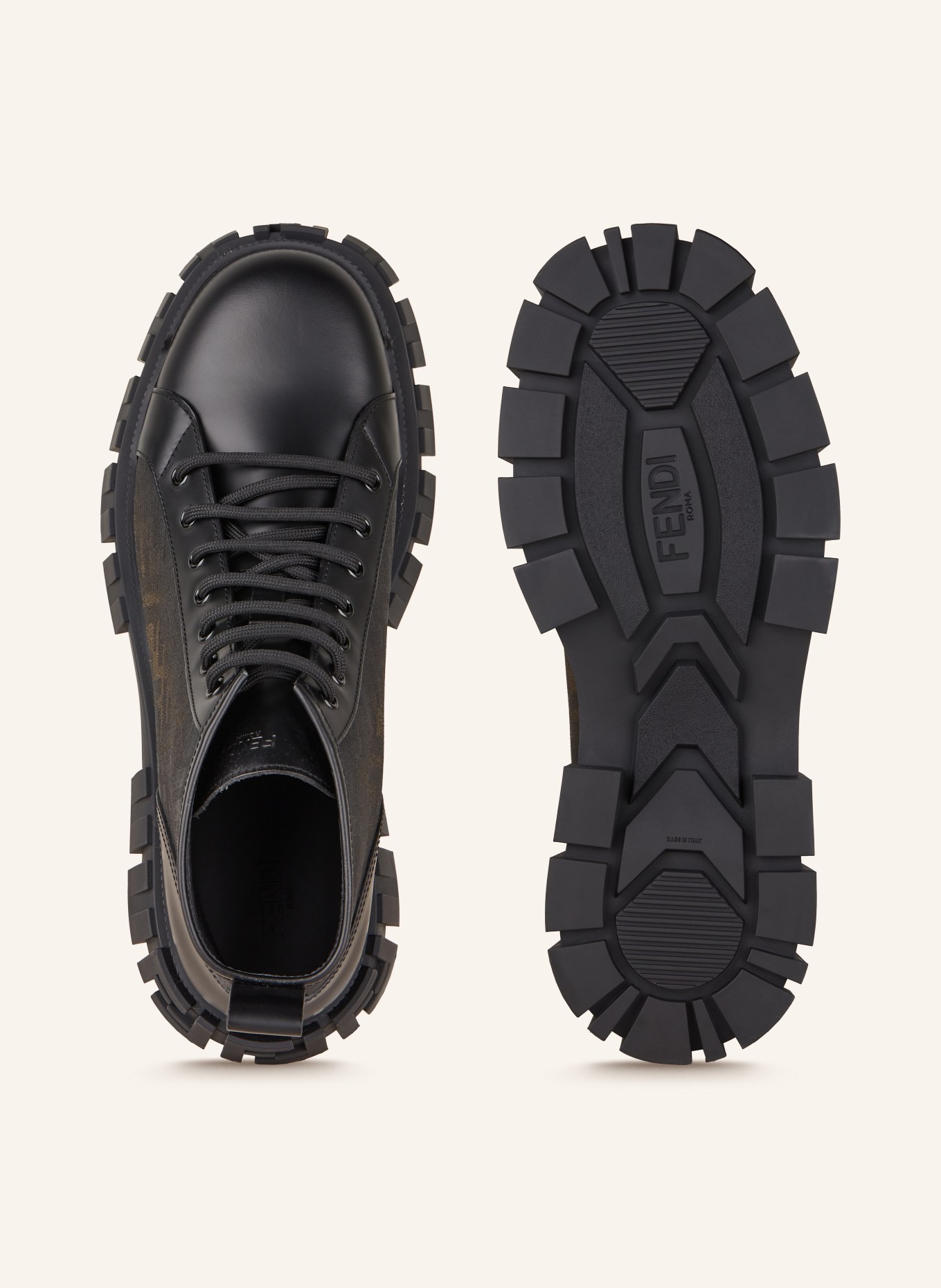 FENDI Lace-up boots, Color: BLACK/ OLIVE (Image 5)