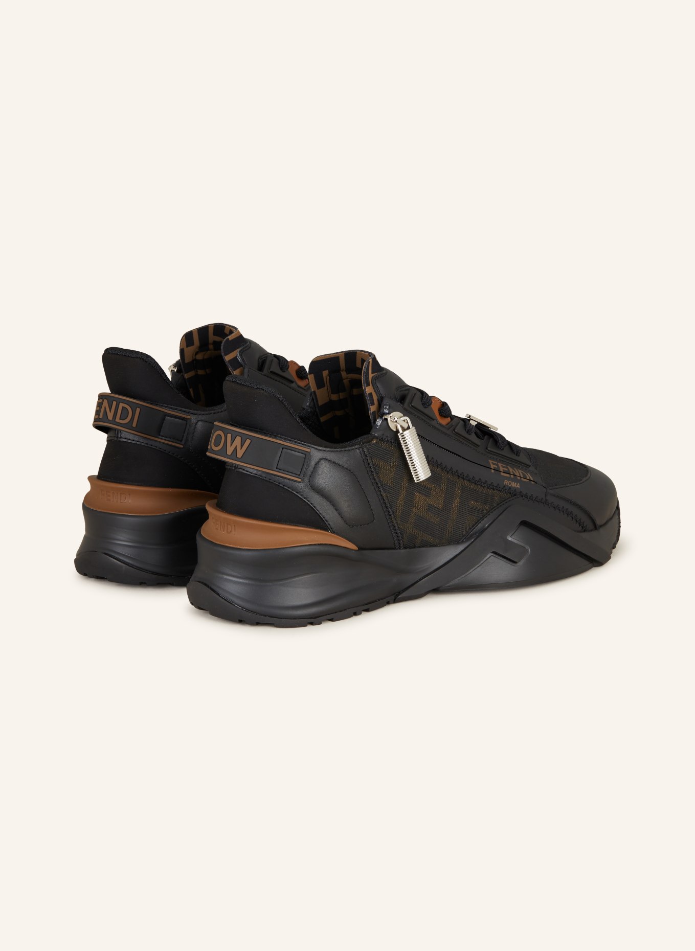 FENDI Sneakers FLOW, Color: BLACK/ BROWN (Image 2)