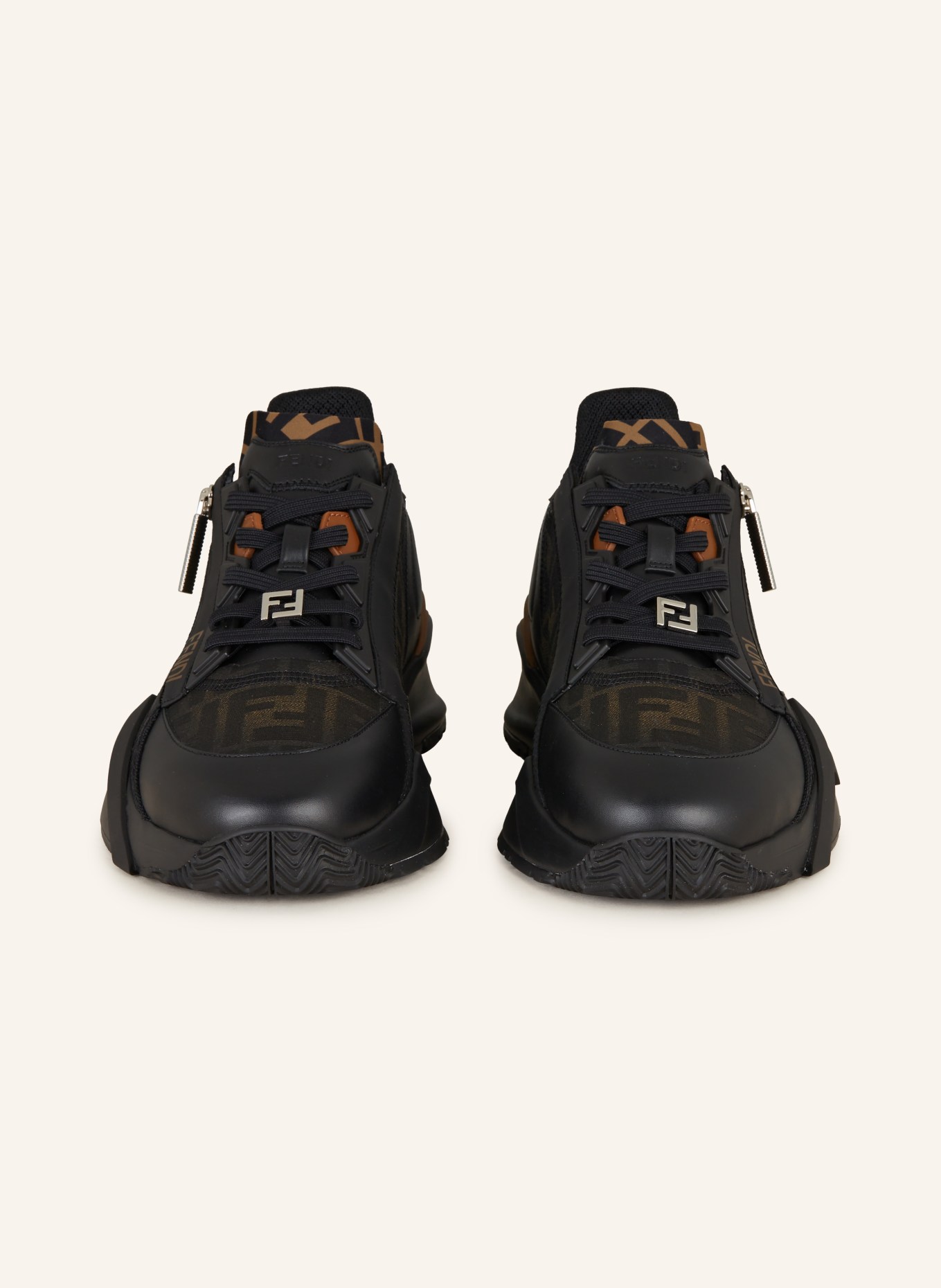 FENDI Sneakers FLOW, Color: BLACK/ BROWN (Image 3)