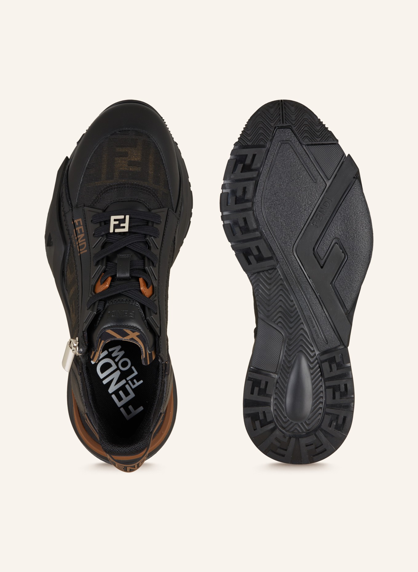 FENDI Sneakers FLOW, Color: BLACK/ BROWN (Image 5)