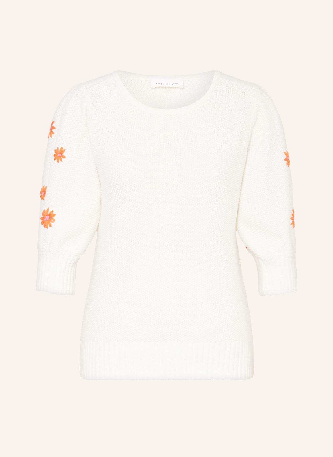 FABIENNE CHAPOT Sweater RICE, Color: WHITE/ ORANGE (Image 1)