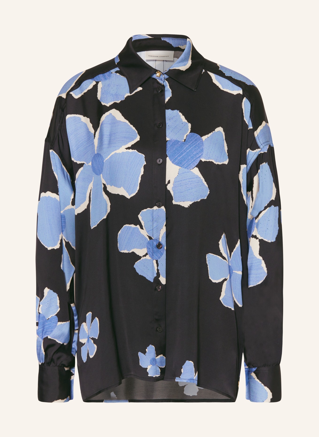 FABIENNE CHAPOT Shirt blouse GABRIEL, Color: BLACK/ BLUE (Image 1)