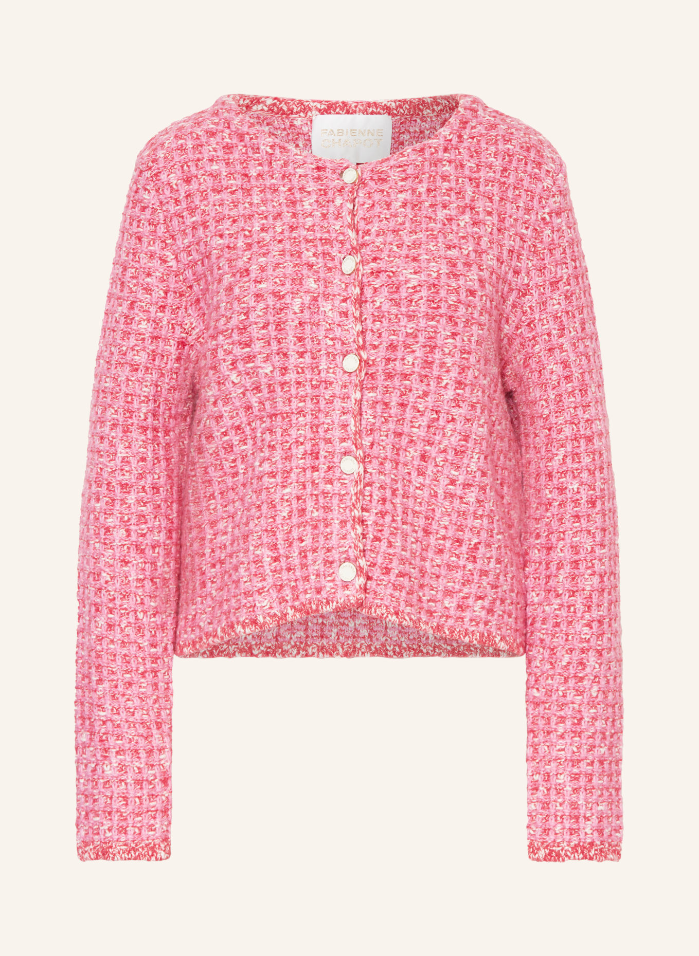 FABIENNE CHAPOT Cardigan JOSH with glitter thread, Color: PINK/ PINK (Image 1)