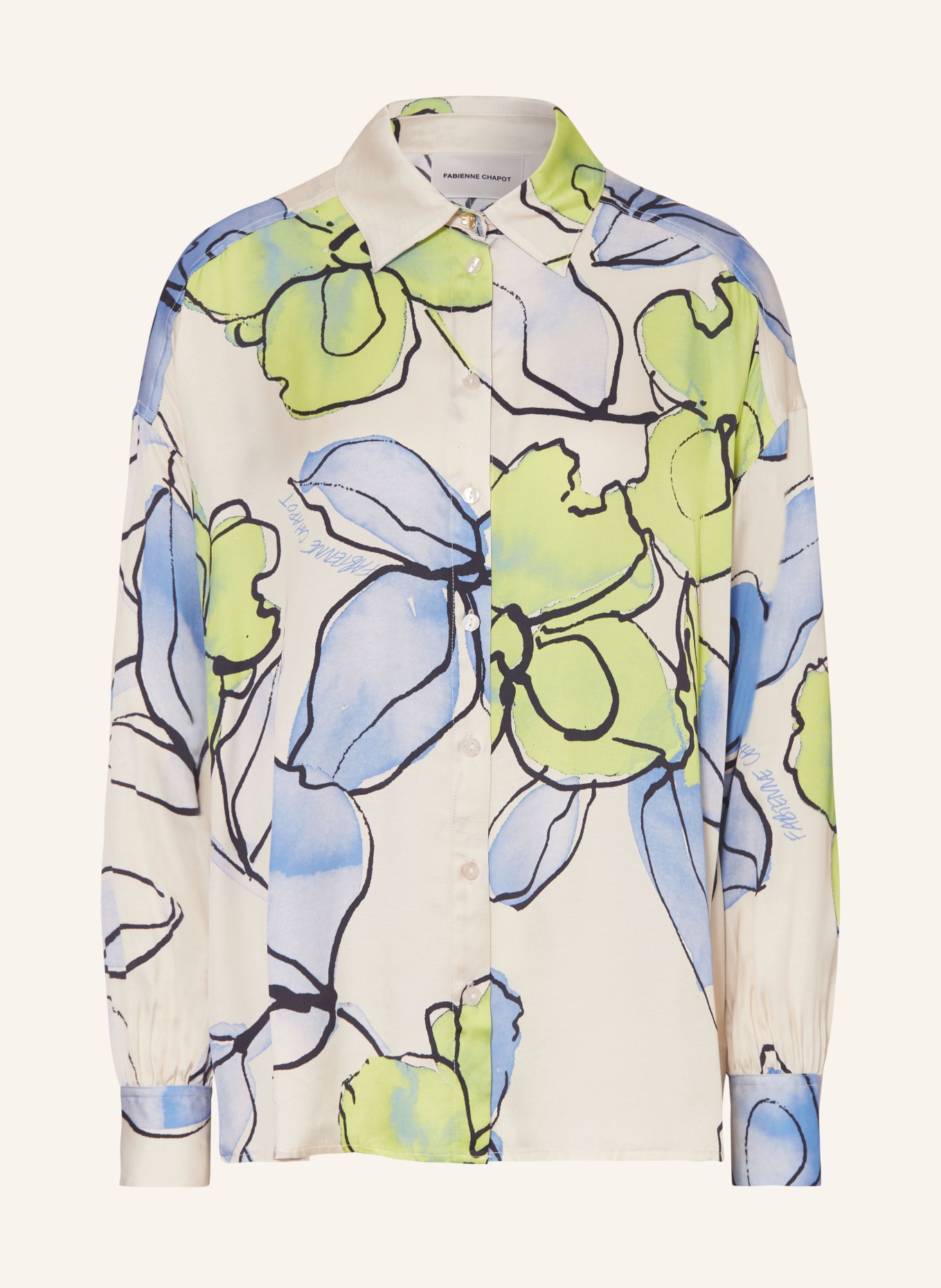 FABIENNE CHAPOT Shirt blouse GABRIEL, Color: YELLOW/ BLUE/ CREAM (Image 1)