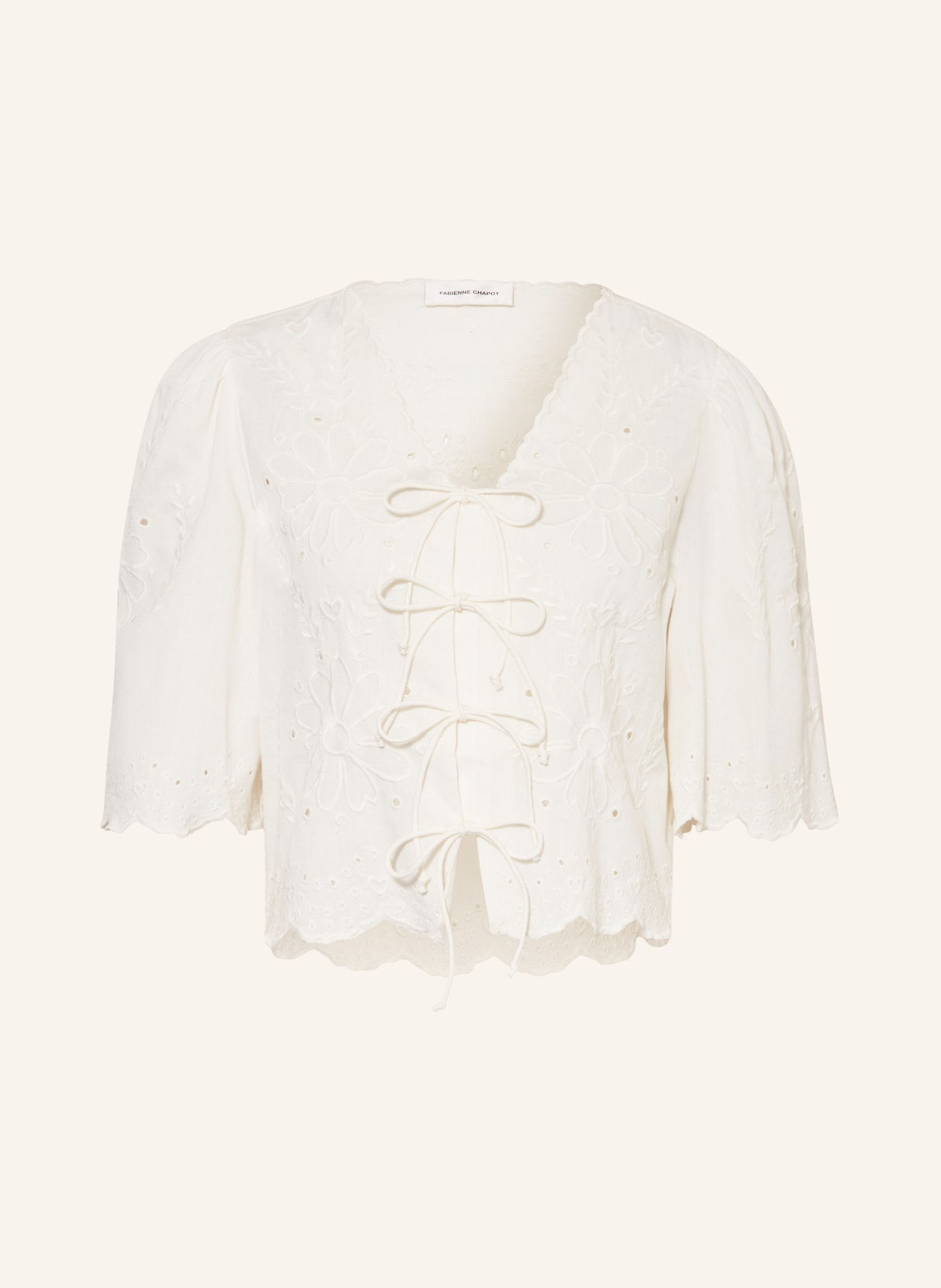FABIENNE CHAPOT Shirt blouse STERRE with broderie anglaise, Color: CREAM (Image 1)