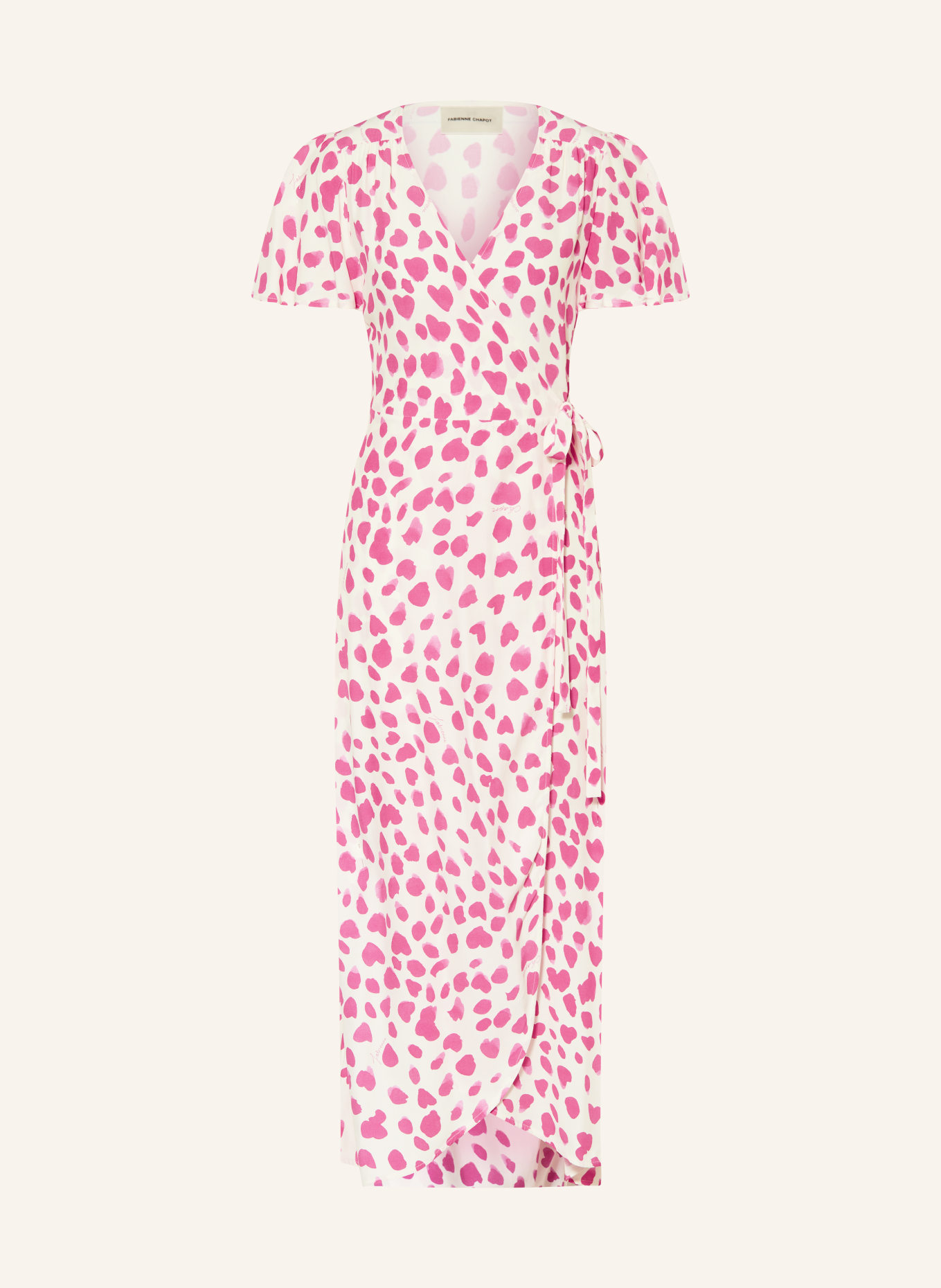 FABIENNE CHAPOT Wrap dress ARCHAN, Color: CREAM/ PINK (Image 1)