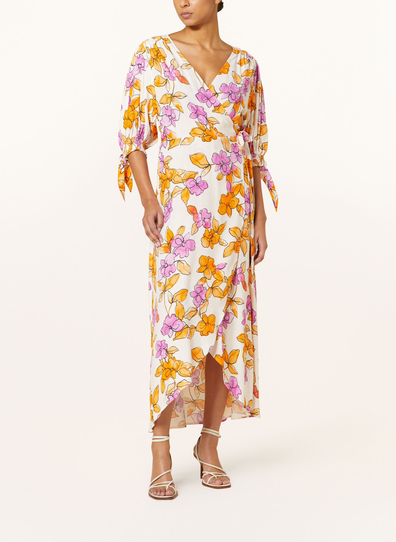 FABIENNE CHAPOT Wrap dress HANNAH, Color: CREAM/ ORANGE/ PINK (Image 2)