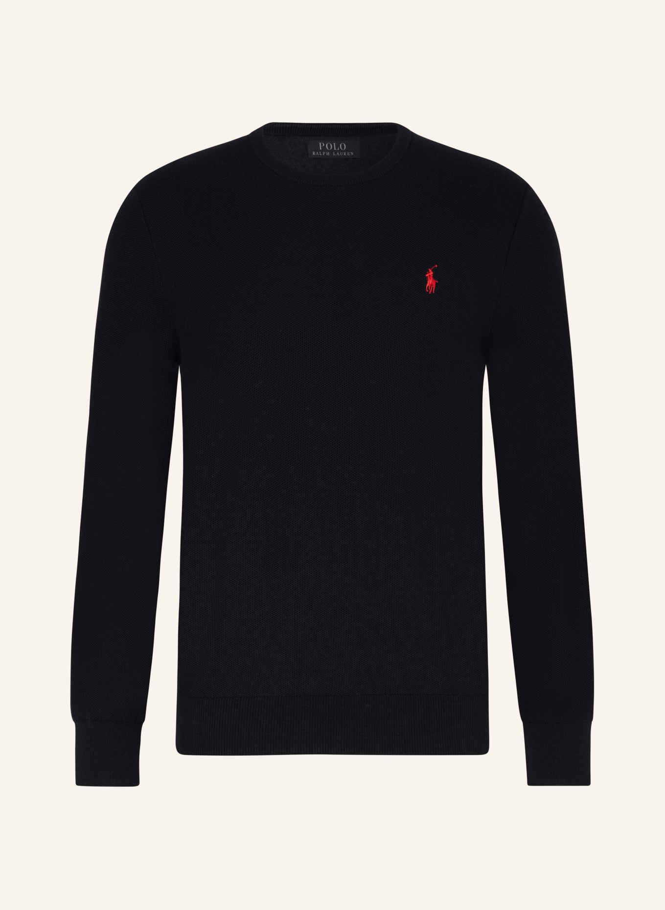 Printed Polo Shirt Mens Sweater, Color: BLACK (Image 1)