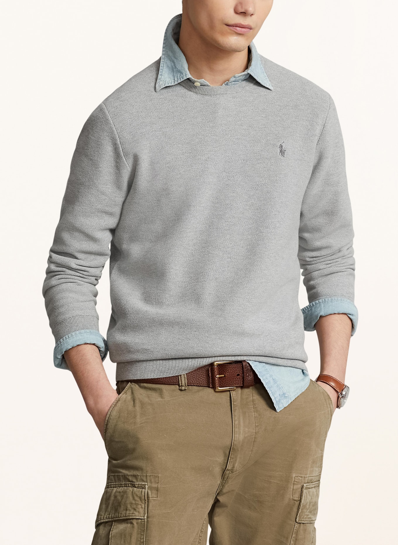 POLO RALPH LAUREN Pullover: HELLGRAU