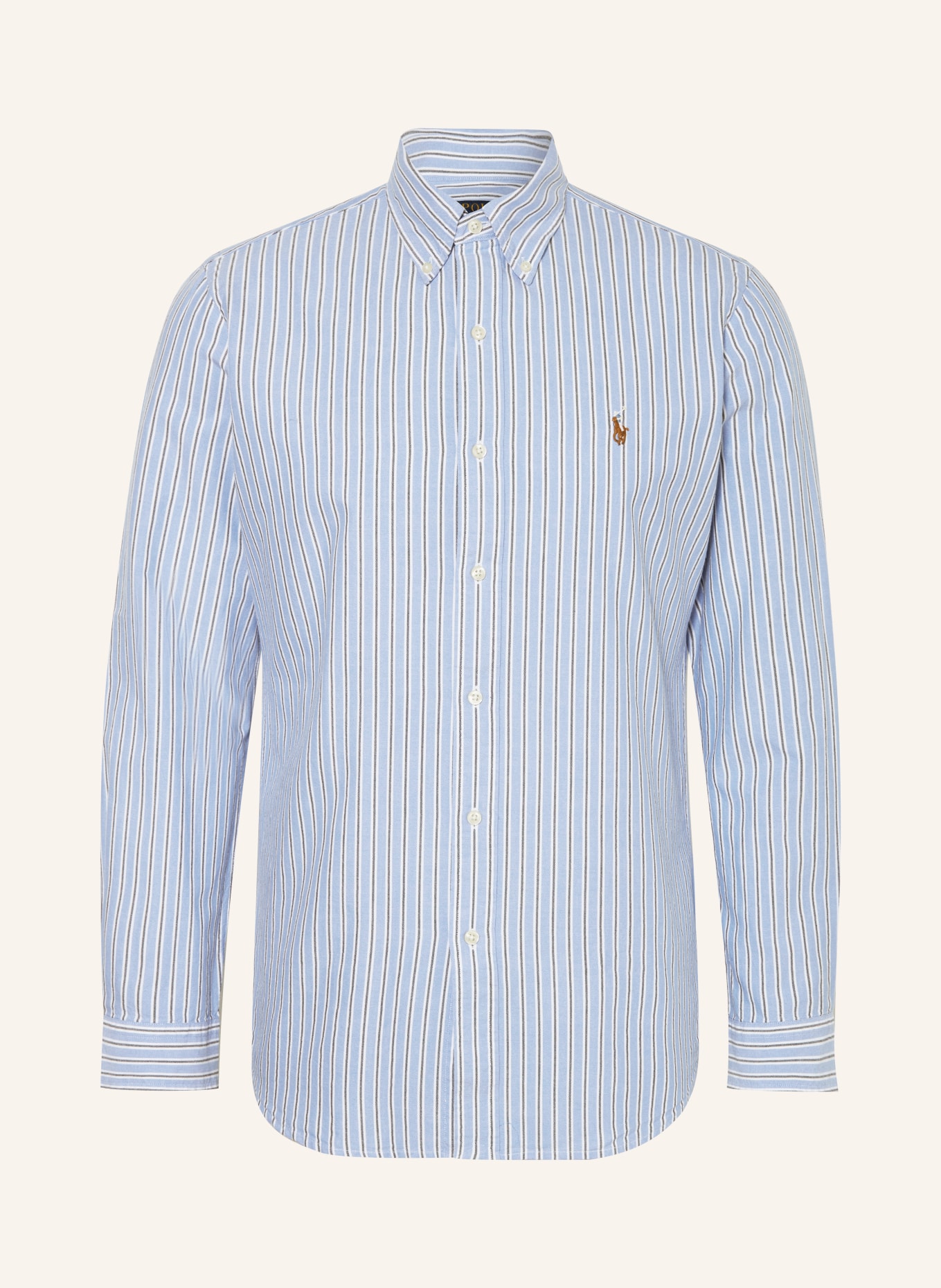 POLO RALPH LAUREN Oxfordhemd Custom Fit, Farbe: HELLBLAU/ GRAU/ WEISS (Bild 1)