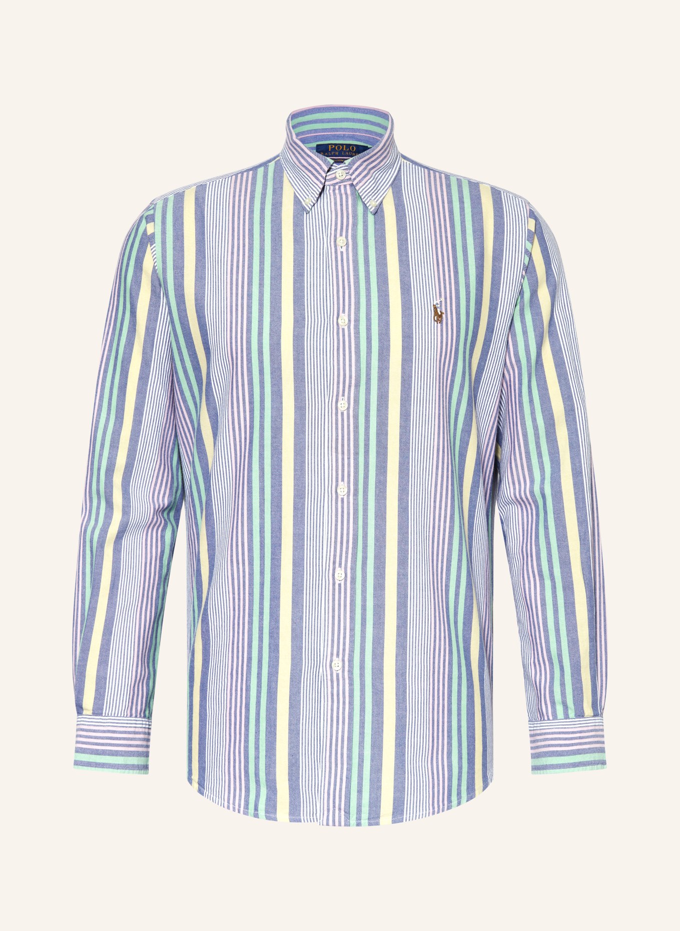 POLO RALPH LAUREN Oxfordhemd Custom Fit, Farbe: GELB/ HELLBLAU/ MINT (Bild 1)