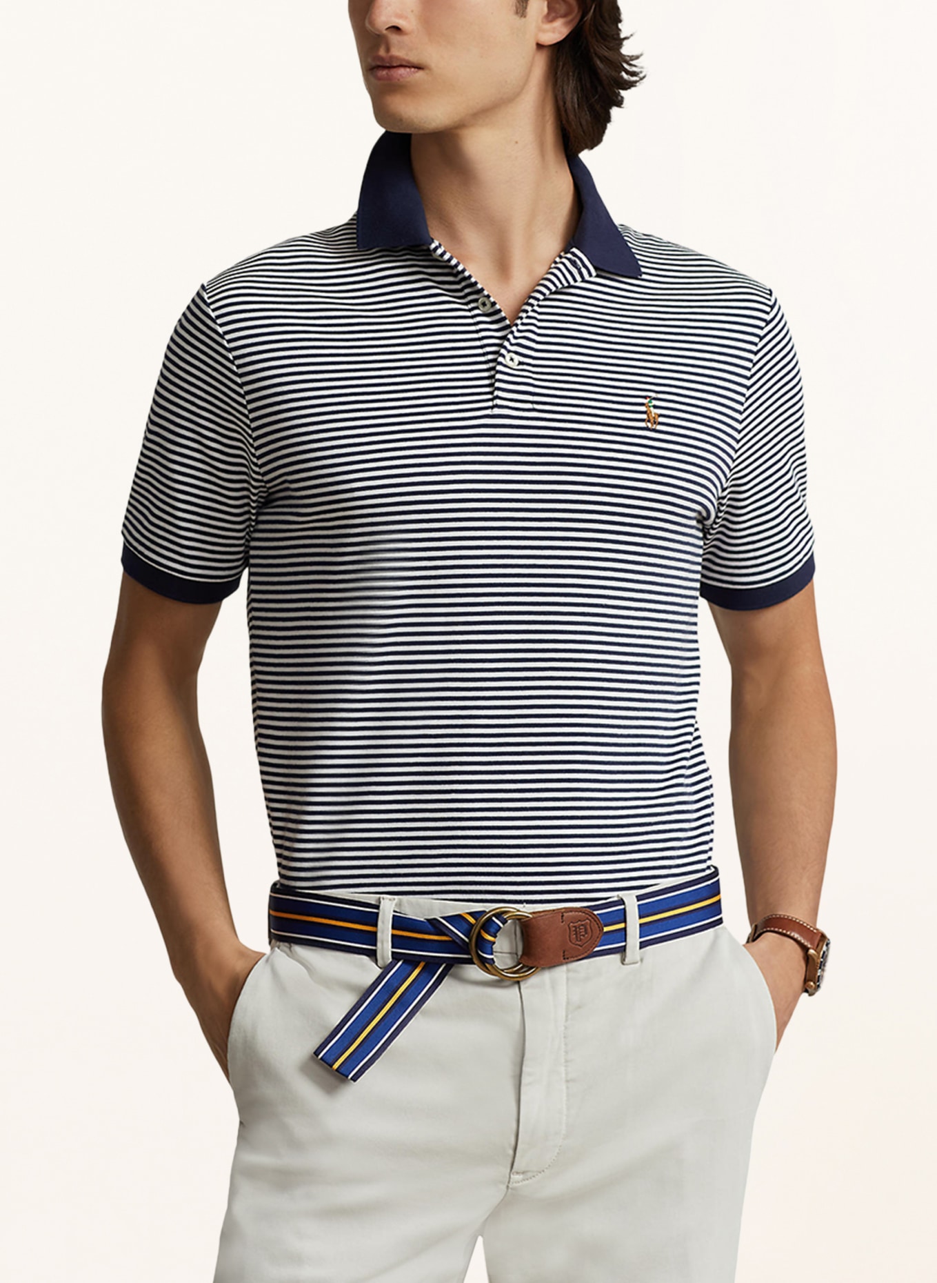 POLO RALPH LAUREN Knitted polo shirt, Color: DARK BLUE/ WHITE (Image 4)