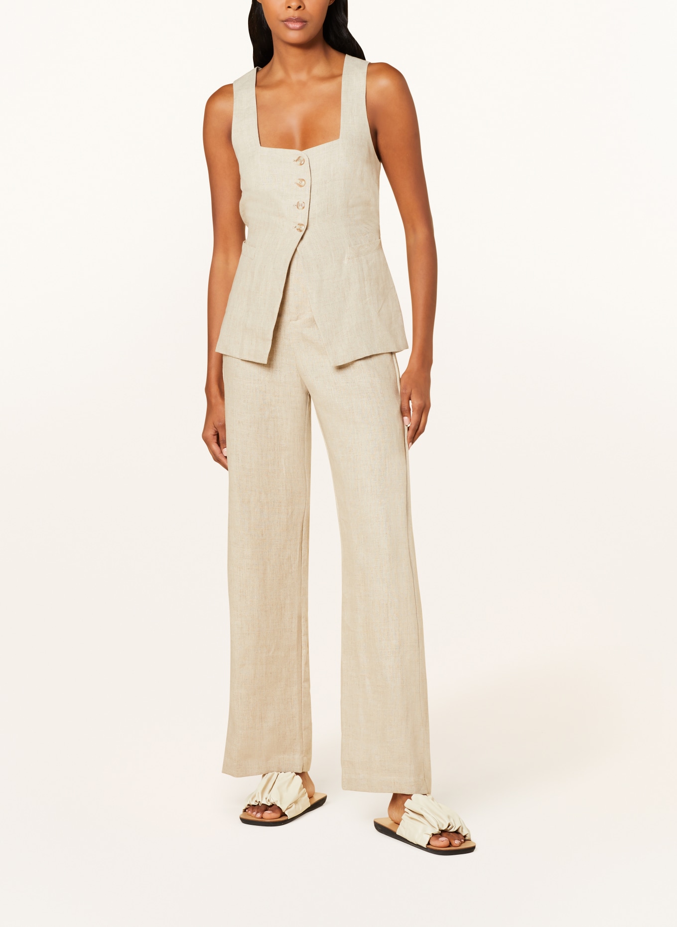 FAITHFULL THE BRAND Linen trousers ISOTTA, Color: BEIGE (Image 2)