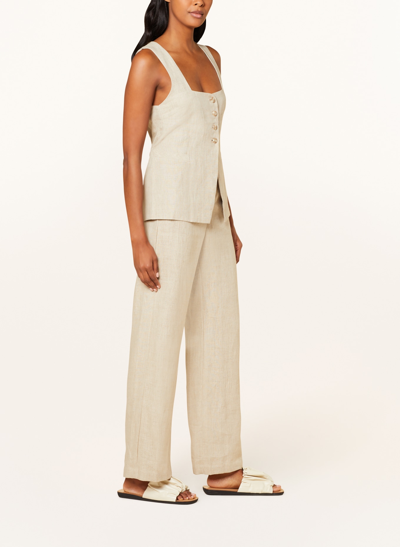 FAITHFULL THE BRAND Linen trousers ISOTTA, Color: BEIGE (Image 4)