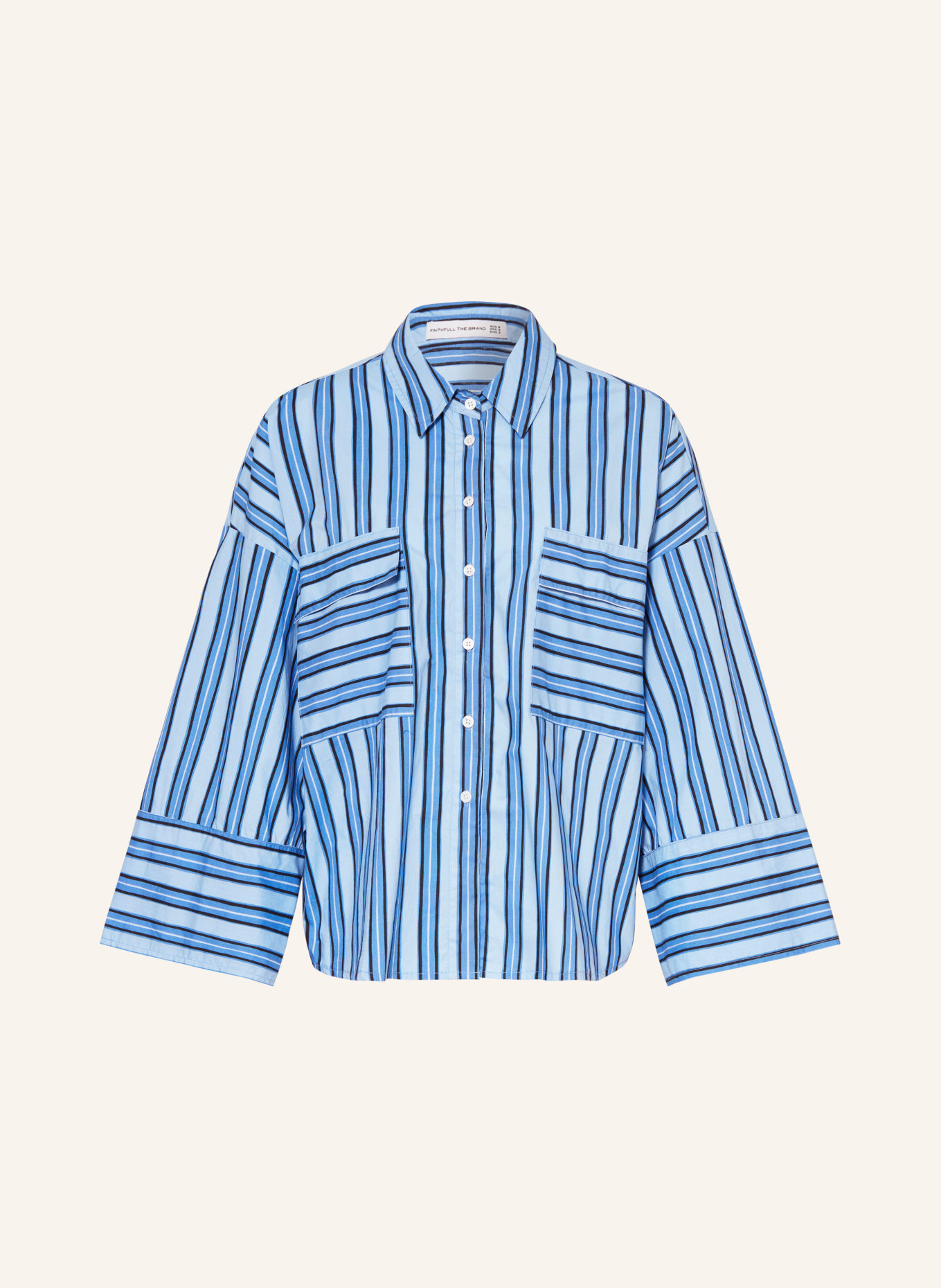 FAITHFULL THE BRAND Shirt blouse TASHA, Color: BLUE/ LIGHT BLUE (Image 1)
