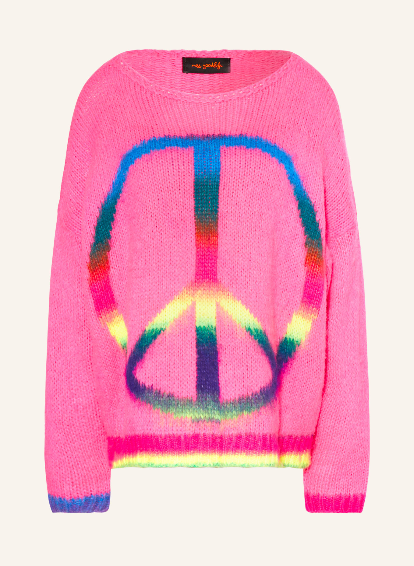 miss goodlife Sweater PEACE, Color: PINK/ ORANGE/ BLUE (Image 1)