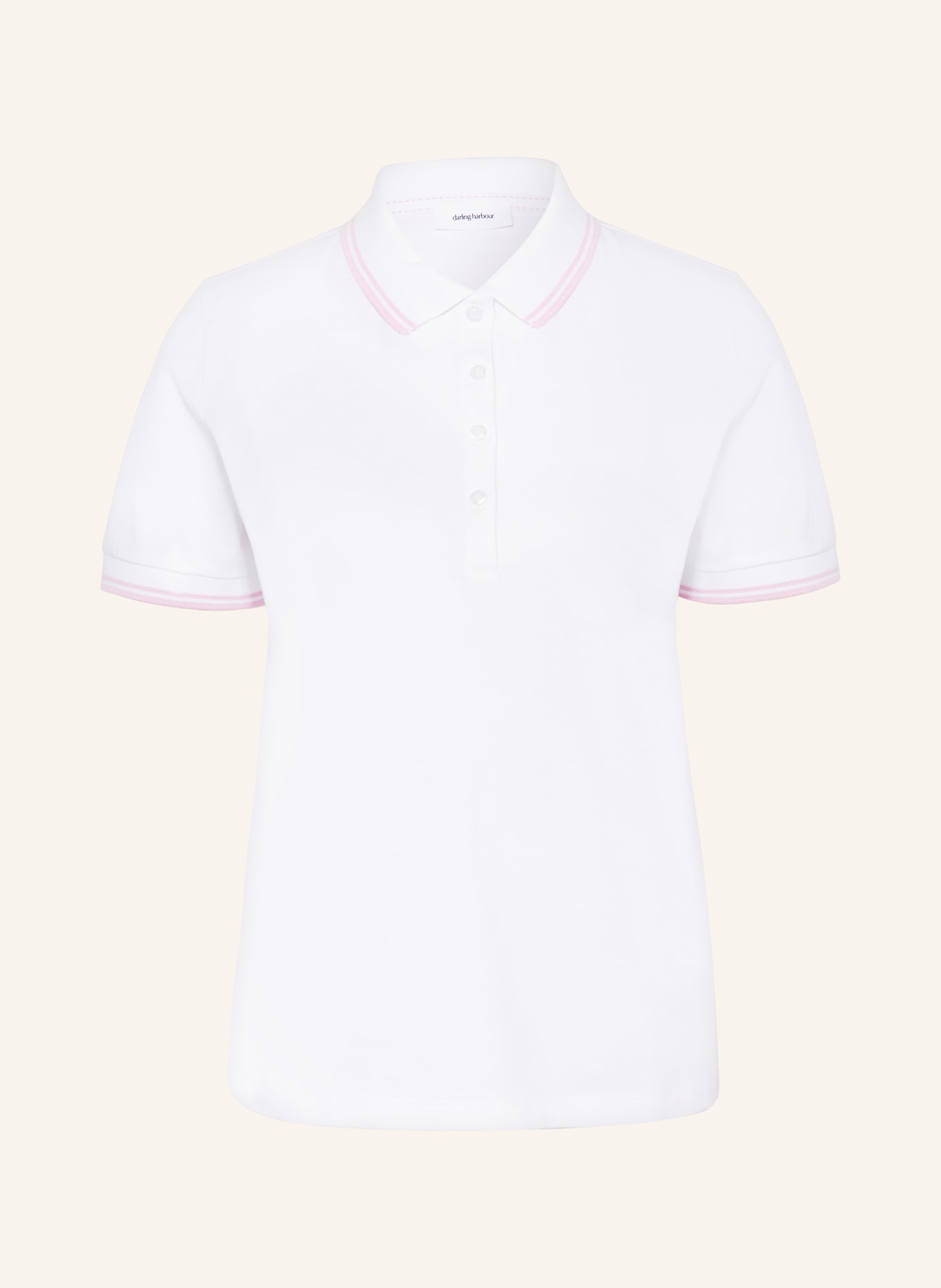 darling harbour Pique-Poloshirt, Farbe: WEISS/BABYROSA (Bild 1)