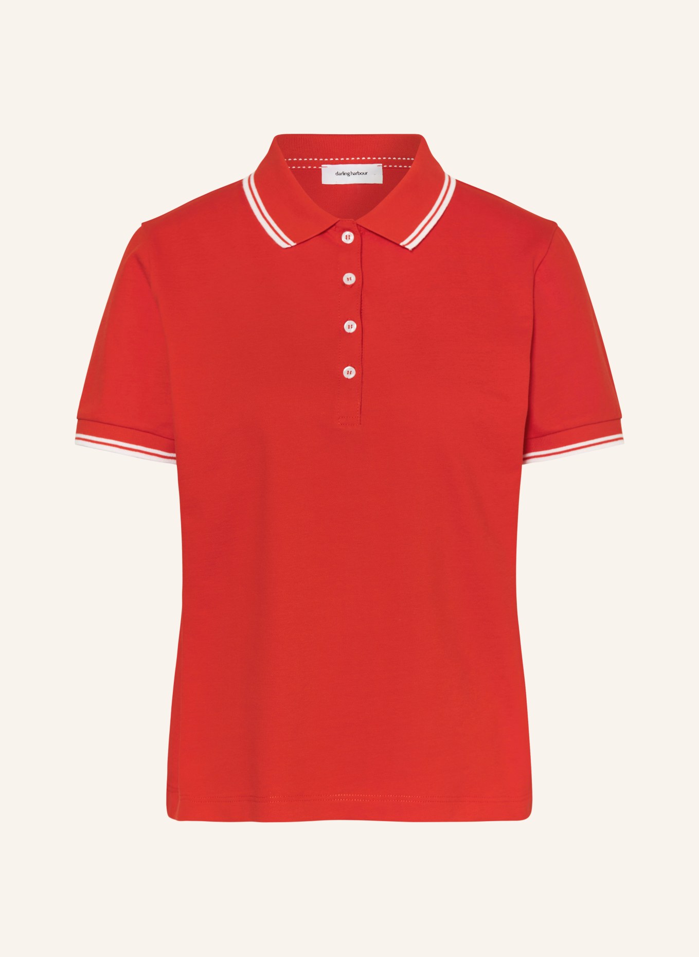 darling harbour Pique polo shirt, Color: ORANGEROT/WEISS (Image 1)