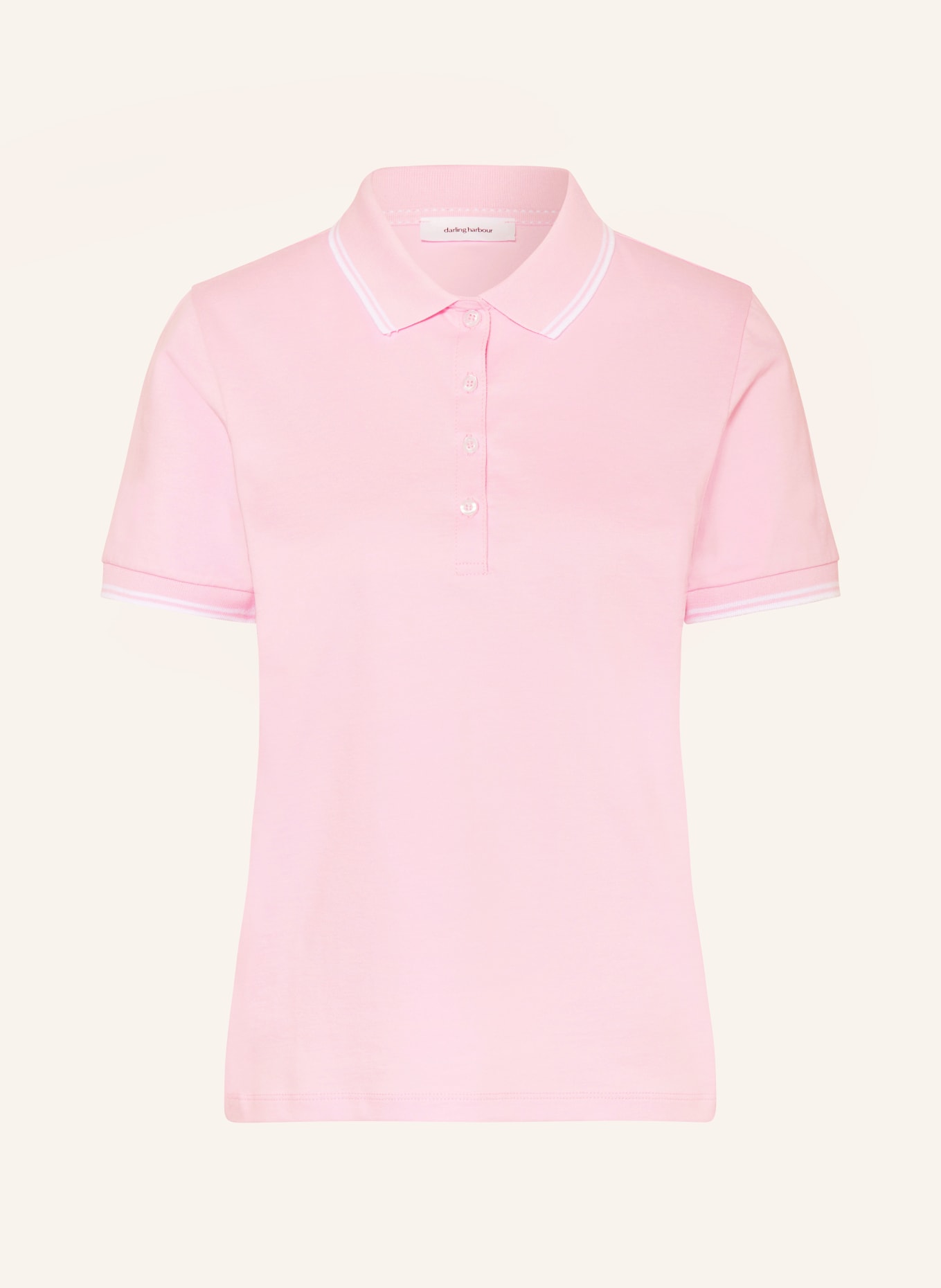 darling harbour Pique polo shirt, Color: BABYROSA/WEISS (Image 1)